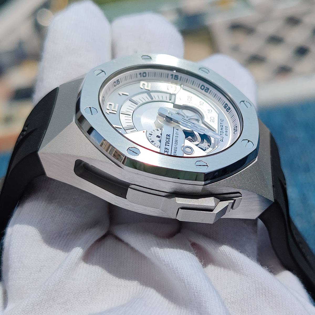 REEF TIGER Luxury Men's Automatic Mechanical Sports Watch - Stainless Steel Chronograph, Waterproof, Date Display RGA92S7 - Perfect for Business, Casual & Outdoor Activities