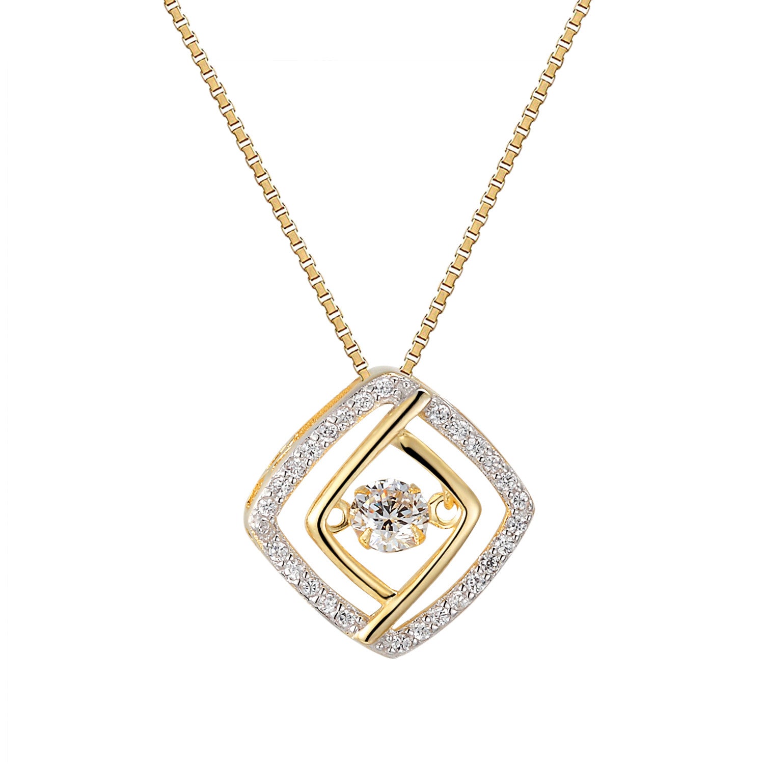 Exquisite Round Solitaire Cushion Cut Silver Pendant Necklace - Free Shipping | Elegant Jewelry Gift for Women, Perfect for Weddings, Anniversaries & Special Occasions