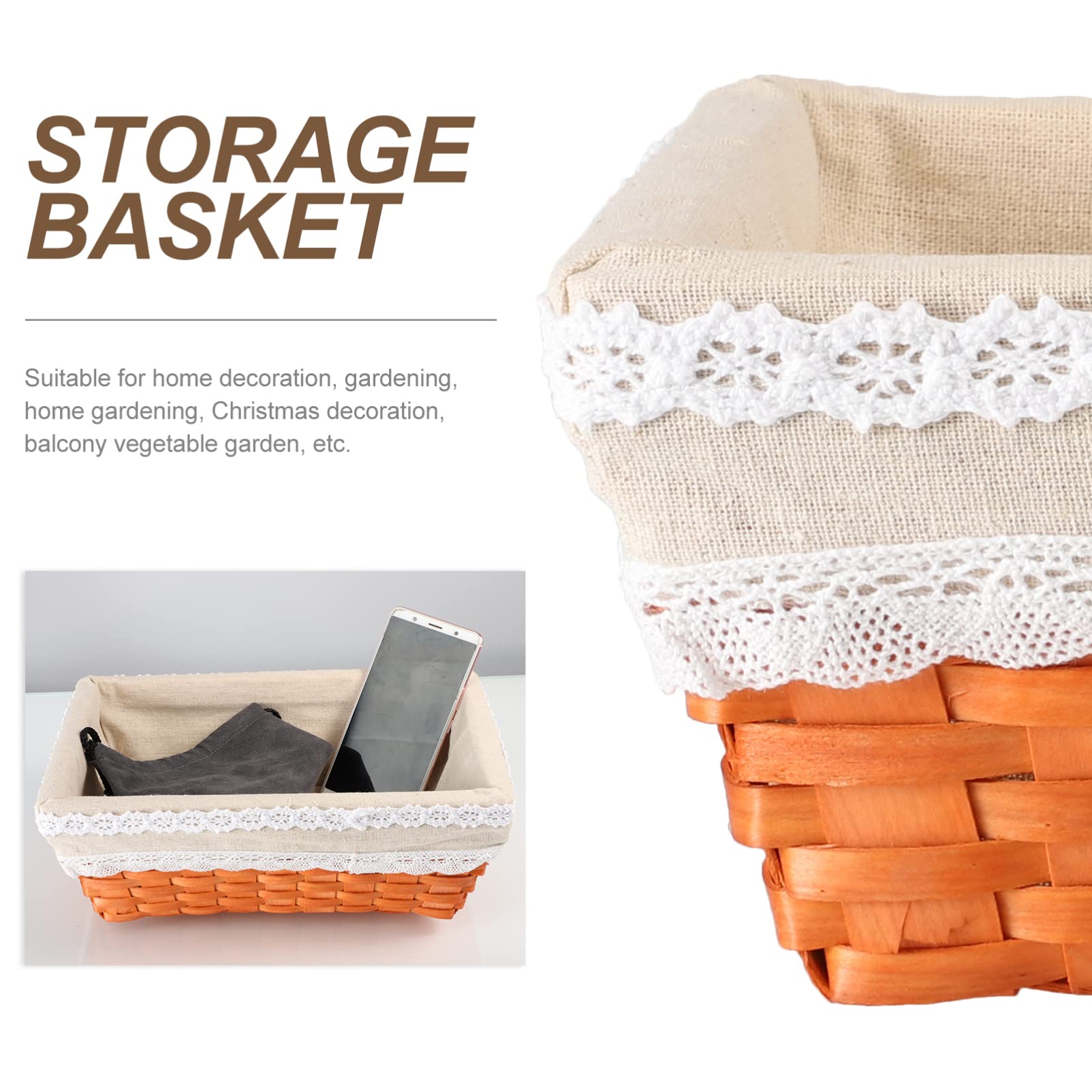 PRETYZOOM Woven Rattan Storage Basket - Hanging Planter, Bread Proofing Bowl, Toilet Tray & Desktop Organizer with Liner | Perfect for Kitchen, Bathroom & Home Decor
