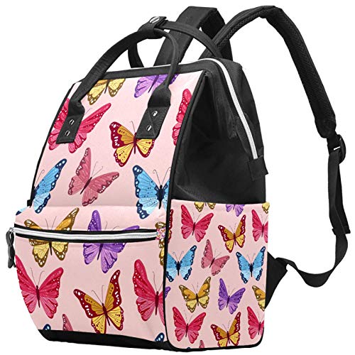 **Cloud Butterflies Flying Diaper Bag Backpack - Stylish & Spacious College School Backpack, Casual Daypack, Laptop Backpack for Moms, Travel & Daily Use**