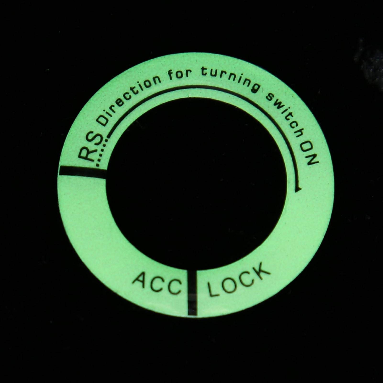 Universal Car & Motorcycle Glow in The Dark Ignition Switch Key Ring Cover - Epoxy Resin Decorative Trim Ring (Green & Black) - Perfect for Night Riders & Vehicle Customization