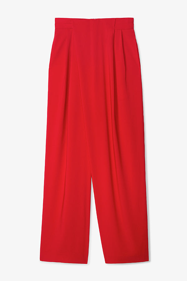 Conway Pant Eco Sateen Women's Trousers - Maraschino Red High-Waisted Work Pants for Office & Business Casual Wear