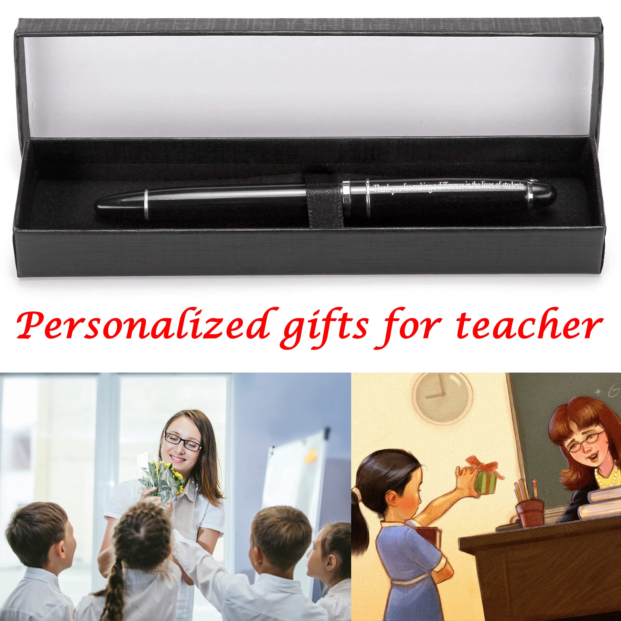 Custom Engraved Teacher Appreciation Pens - Personalized Thank You Gifts for Teachers, Men & Women - Thoughtful Student Gift for Preschool, Elementary & High School Educators - Perfect for Teacher's Day, Retirement & End of Year Celebrations - Inspirational Quote 'A Teacher Takes a Hand' - Ideal for Classroom Use, Office Supplies & Special Occasions