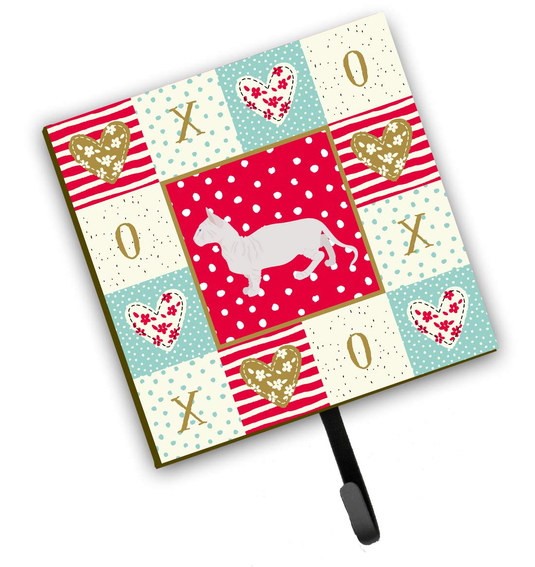 Caroline's Treasures Bambino #2 Cat Love Leash & Key Holder Hooks - Colorful Wall Decor for Pet Lovers - Perfect for Home, Office, or Gift