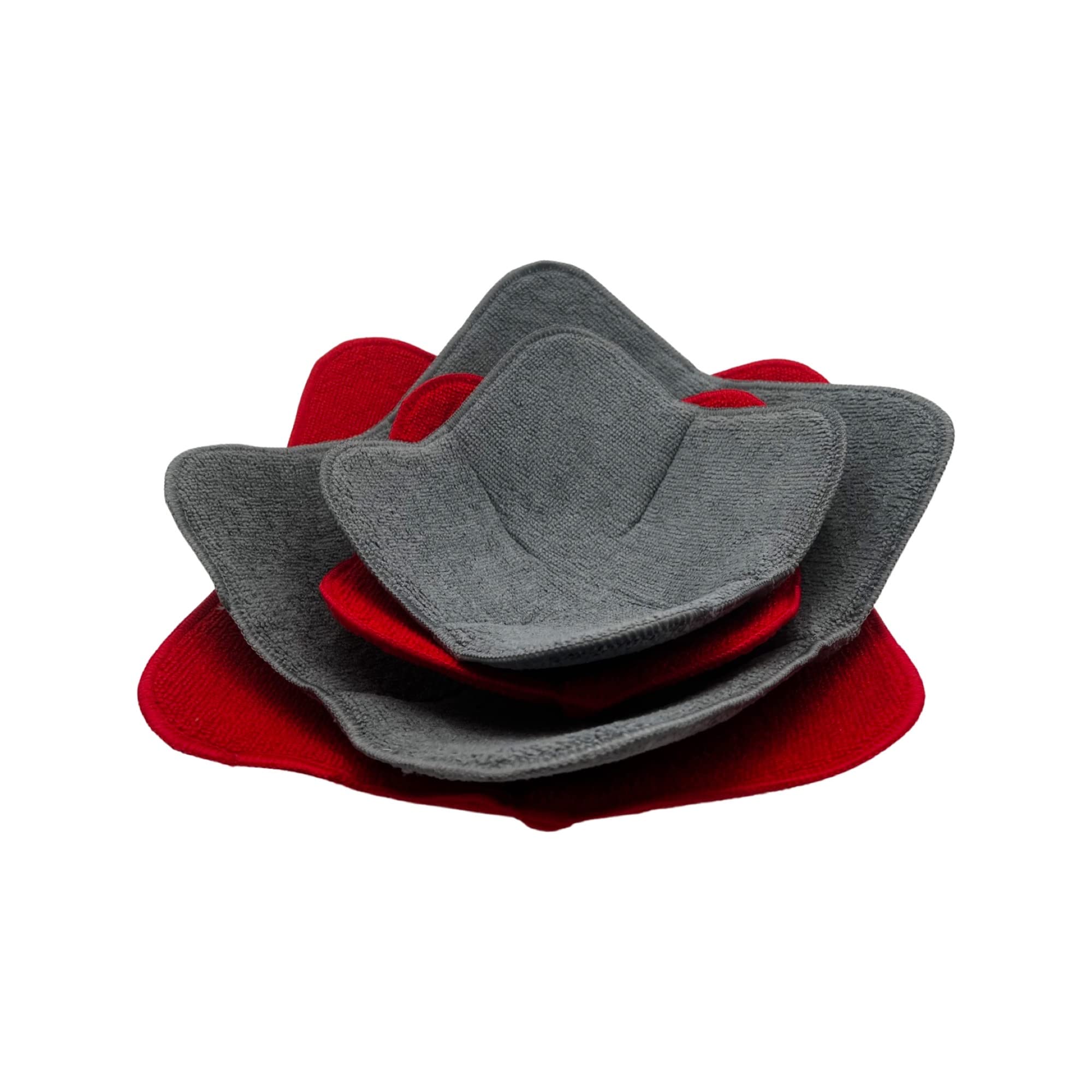 4-Piece Microwave Bowl Holder Set - Heat Resistant Potholders for Hot Bowls & Plates - Keep Food Warm - Large Kitchen Protectors (Gray & Red) - Perfect for Microwave, Oven & Serving Hot Dishes