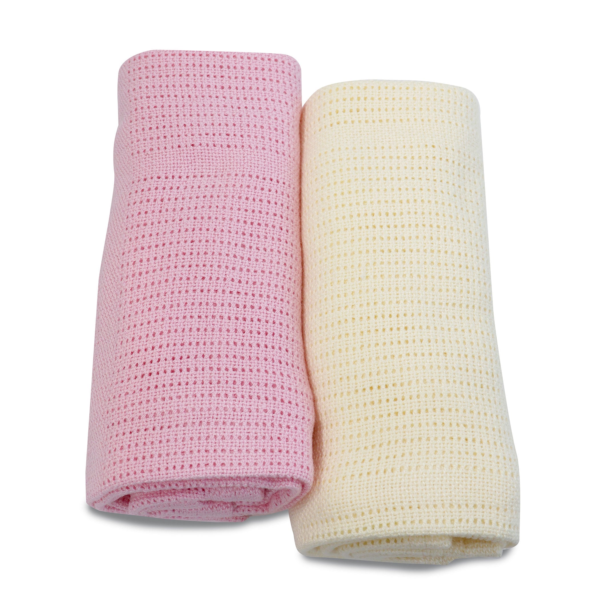 Nordic Sorbet 2-Pack Cellular Baby Blanket - Breathable Strawberry & Cherry Design for Nursery, Stroller & Swaddle - Soft Knit Cotton for Newborns & Infants