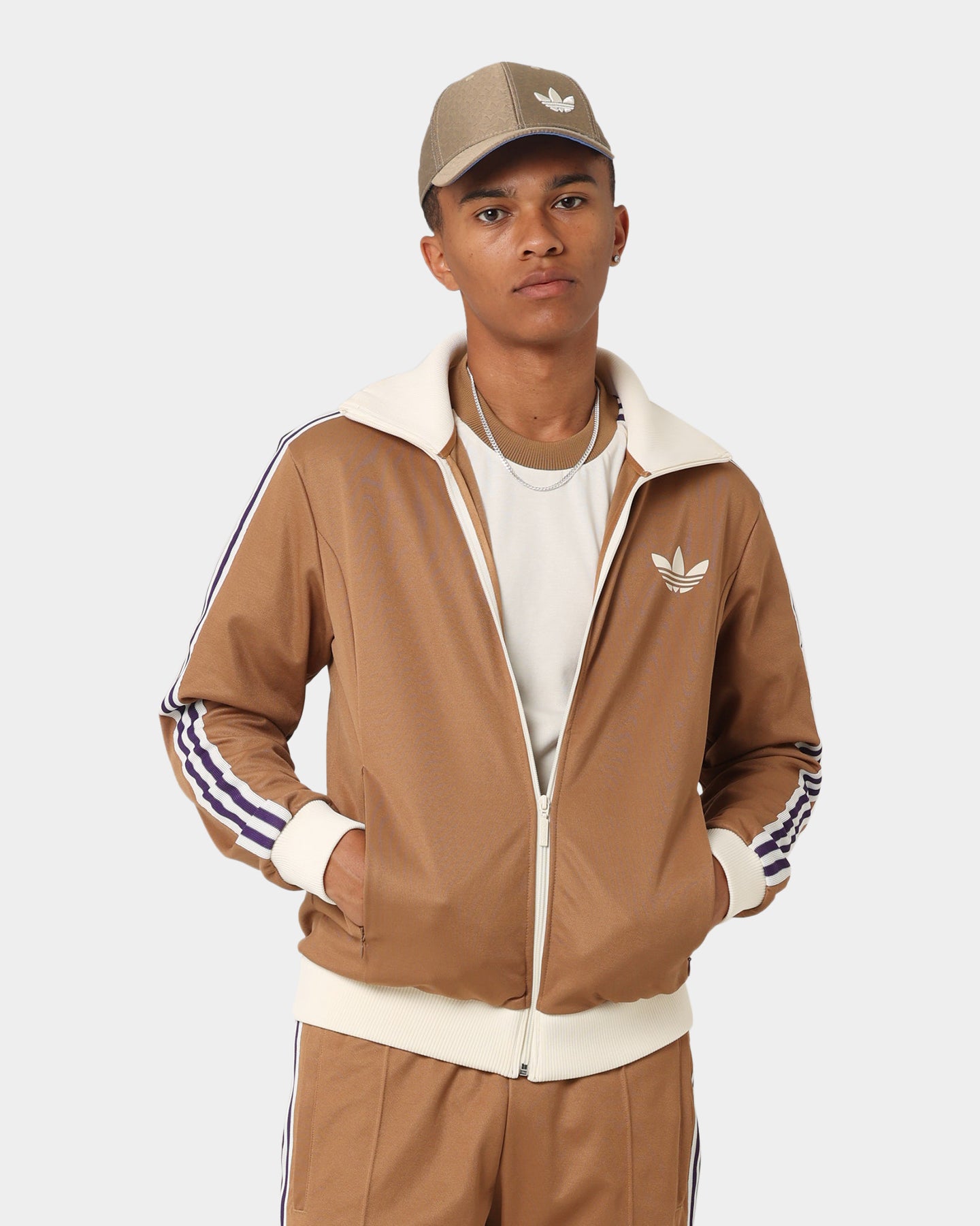 Adidas Adicolor Poly TT Jacket - Brown Desert | Lightweight Windbreaker for Men & Women | Perfect for Running, Hiking & Outdoor Activities