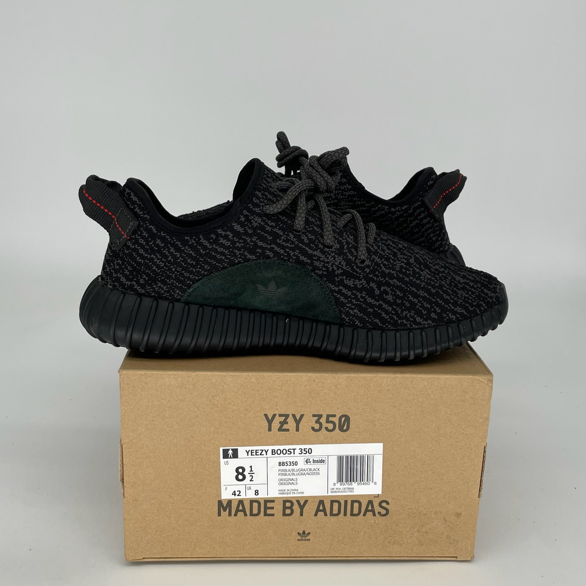 Adidas Yeezy Boost 350 V2 Pirate Black Men's Sneakers Size 8.5 BB5350 - Perfect for Running, Gym Workouts & Streetwear Fashion