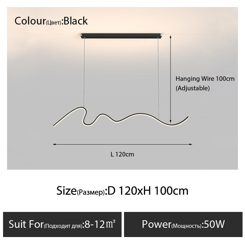 Modern Minimalist LED Chandelier Light - Energy Efficient Dimmable Ceiling Fixture for Dining Room, Bedroom & Living Room Decor