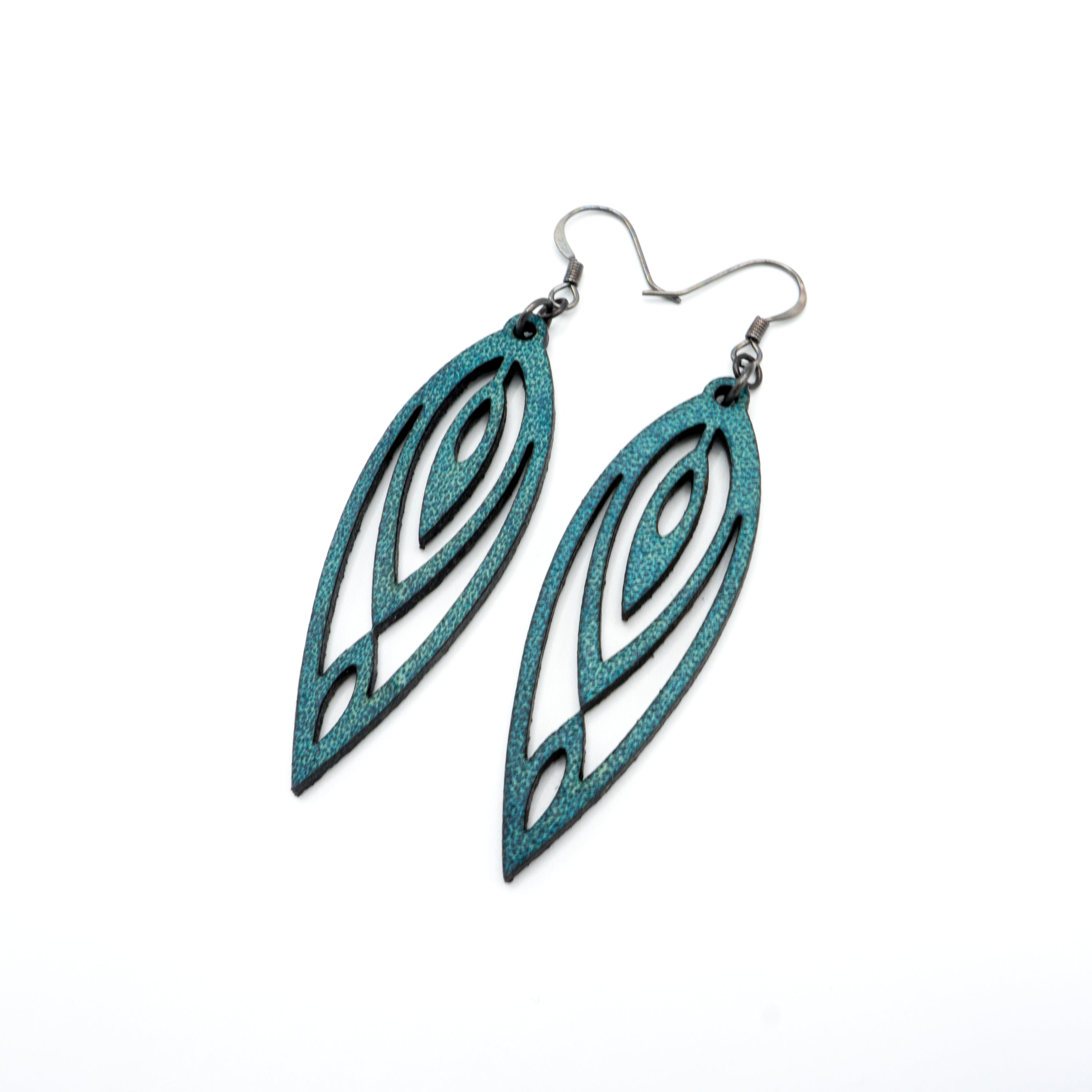 Totem 06 [S] Handmade Turquoise Leather Earrings for Women | Boho Chic Jewelry | Perfect for Festivals, Parties & Everyday Wear