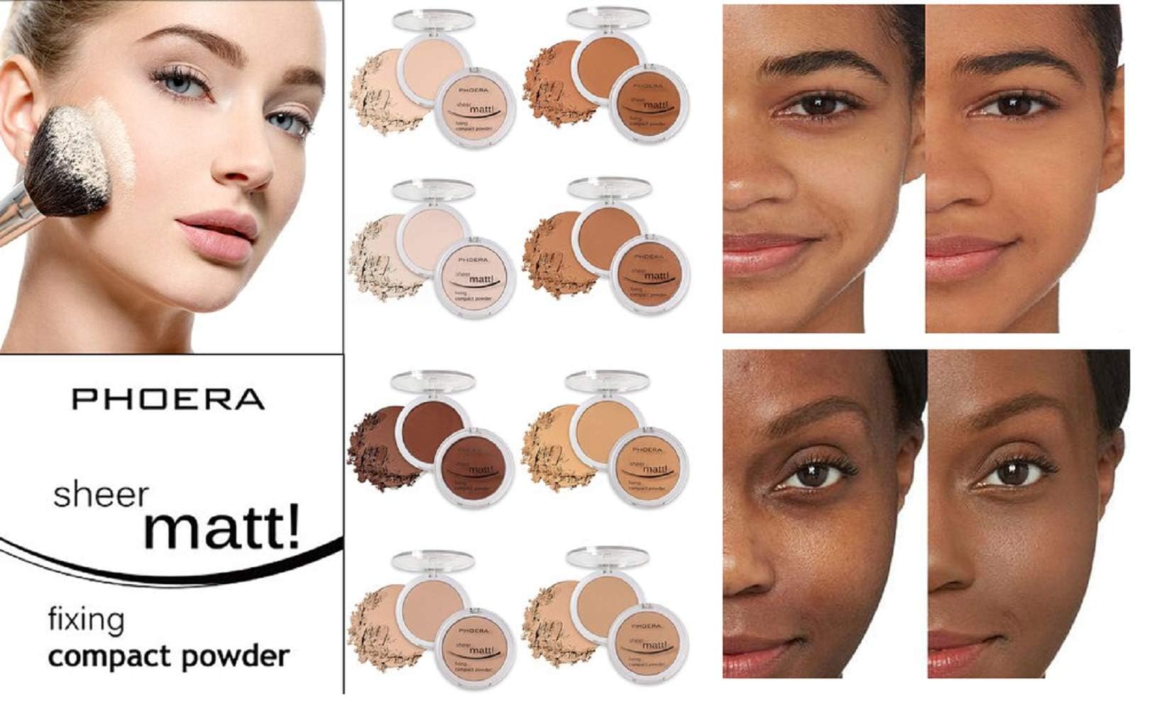 **AQUAPURITY - PHOERA Sheer Matte Fixing Powder, Makeup Setting Powder & Foundation Base, Long-Lasting Pressed Compact Powder with Vitamin E (202 Natural Beige) – Perfect for Flawless Matte Finish & All-Day Wear**    *(Use Case: Ideal for daily makeup, touch-ups, oily skin control, and achieving a smooth, shine-free complexion for work, parties, or special events.)*