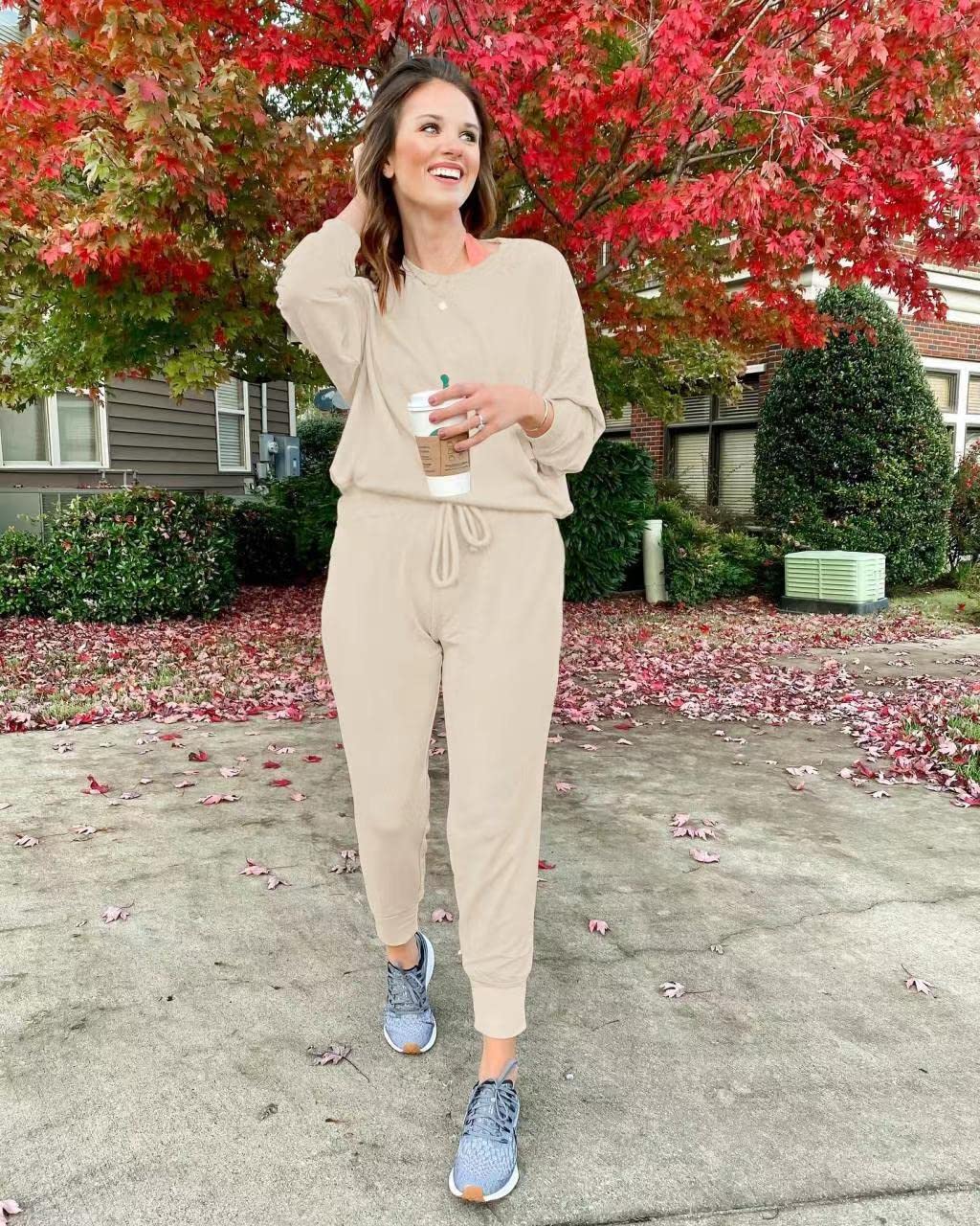 ETCYY Women's Lounge Sets - Soft 2 Piece Sweatsuit Outfit with Long Sleeve Top & Pants for Workout, Yoga, Home & Travel | Athletic Tracksuit for Comfort & Style