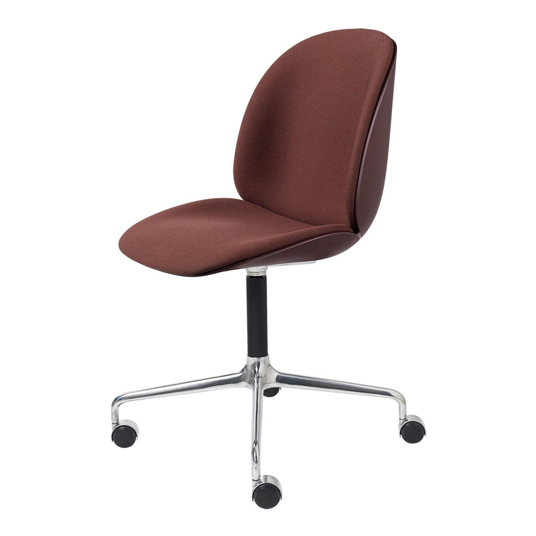 Ergonomic Beetle Meeting Chair with Aluminum 4-Star Base & Smooth-Rolling Casters - Front Upholstered Office Chair for Conference Rooms, Home Offices & Professional Workspaces