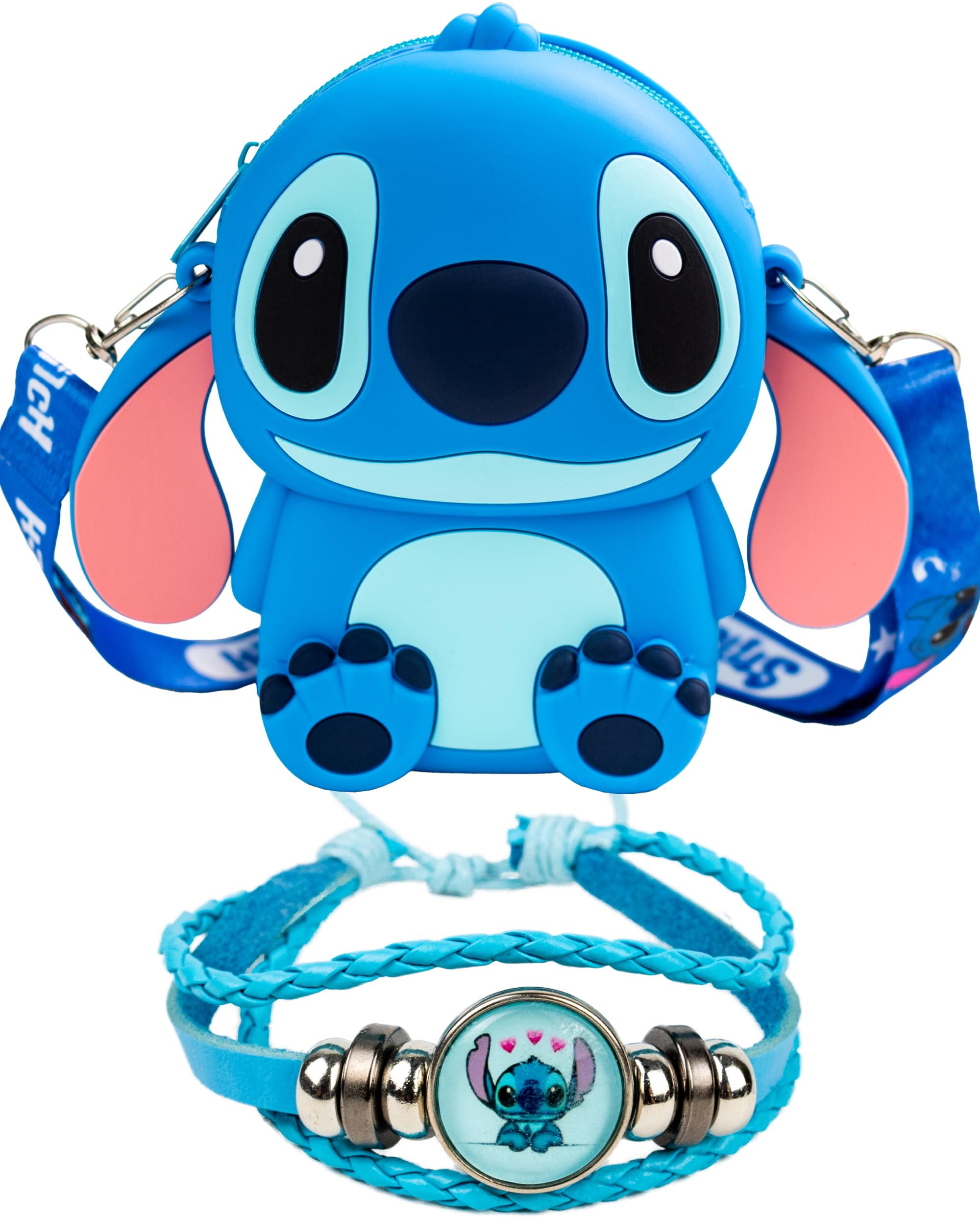 MOONBROOK Kawaii Crossbody Purse with Matching Bracelet - Cute Blue Handbag for Women & Girls - Perfect Gift for Birthday, Valentine's Day & Travel Accessories