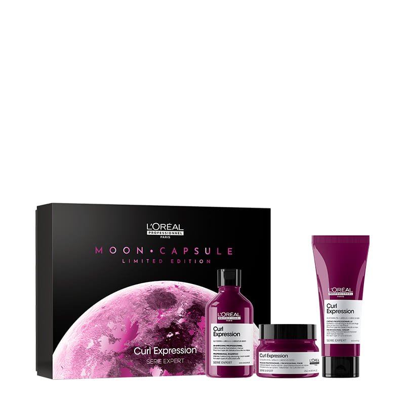 L'Oreal Professionnel Curl Expression Haircare Gift Set for Curly Hair - Hydrating Shampoo, Conditioner & Styling Cream - Perfect for Daily Curl Care & Definition