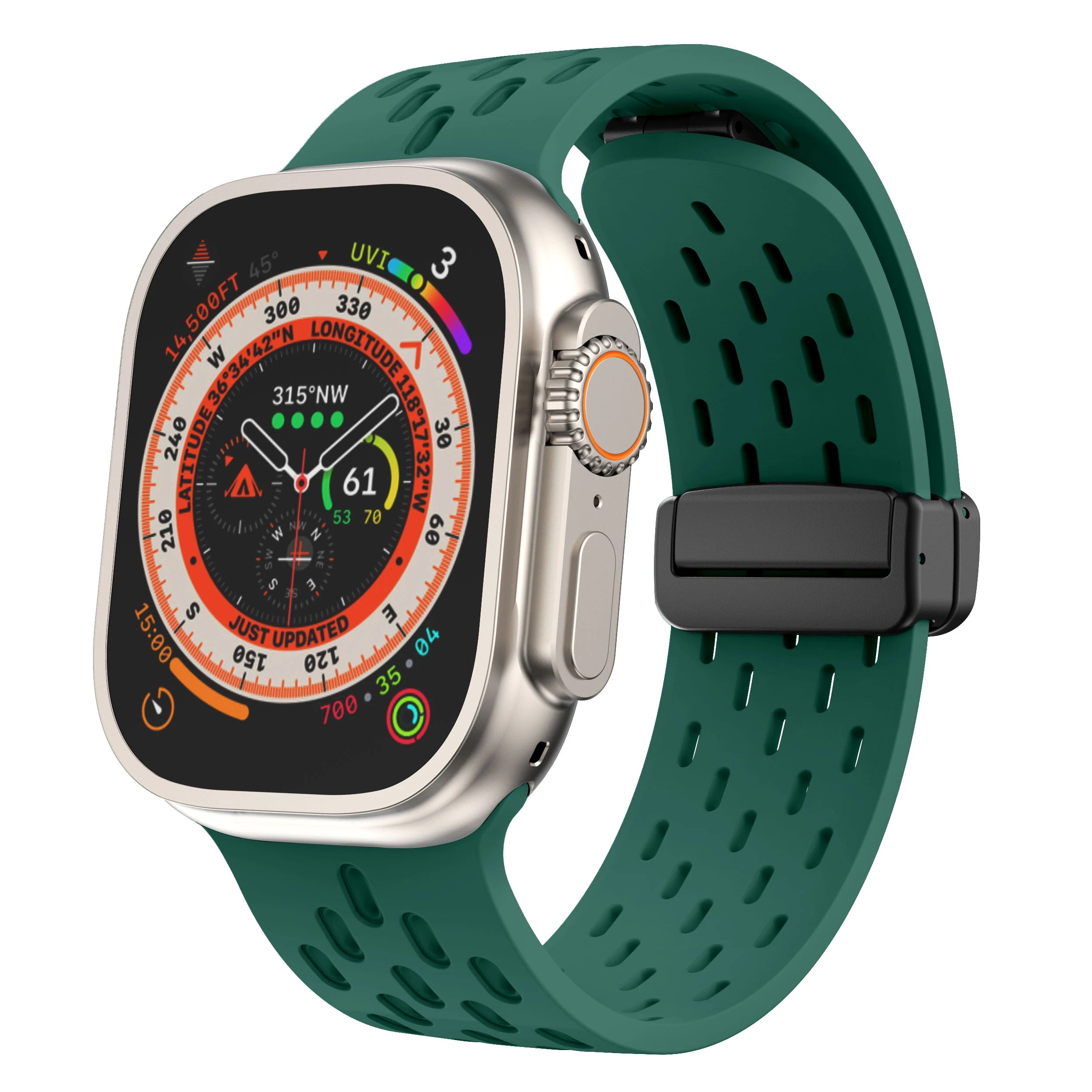 Breathable Silicone Magnetic Watch Bands - Adjustable & Comfortable Wristband for Apple Watch, Samsung, Fitbit - Perfect for Workouts, Running & Daily Wear