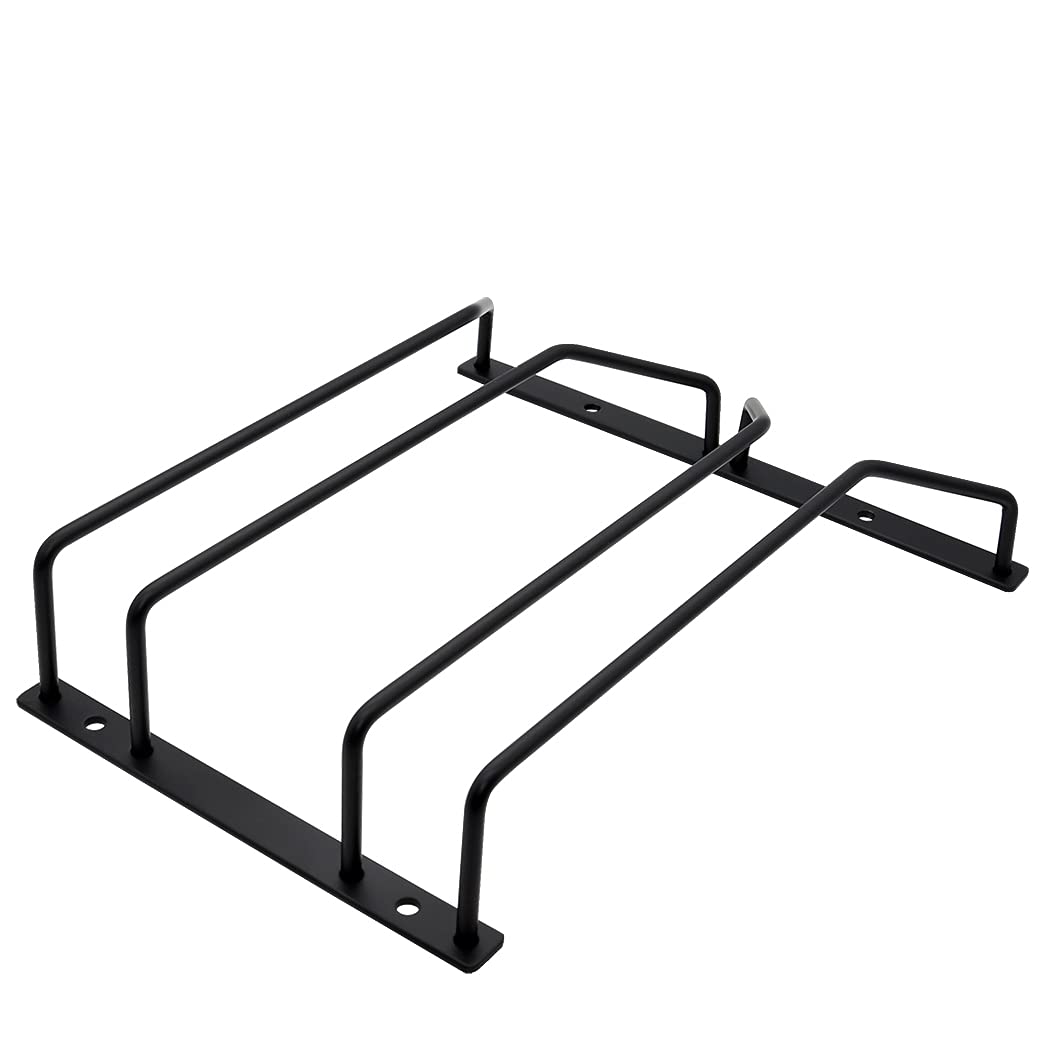 9.6-Inch Under Cabinet Wine Glass Rack - 2-Tier Stemware Holder for Bar & Kitchen, Black Metal Storage Hanger Organizer (1 Pack) - Perfect for Small Spaces, Home Bars & Restaurant Glassware Organization