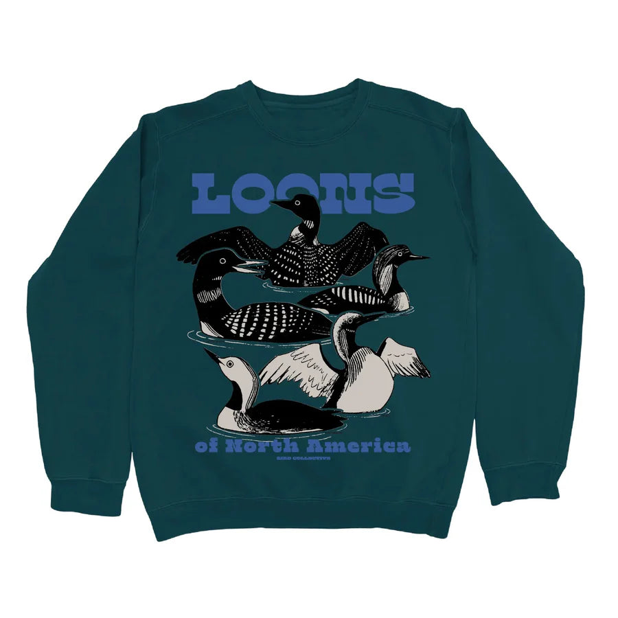 North American Loons Sweatshirt - Dark Teal | Comfortable Bird Lover's Pullover for Outdoor Adventures & Casual Wear