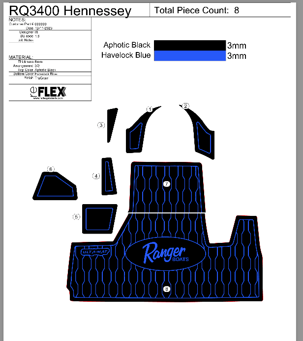 H.O.E ULTA MAT COCKPIT KIT for 2001 Ranger 520VX - Non-Slip Boat Flooring for Enhanced Safety and Comfort While Fishing or Boating