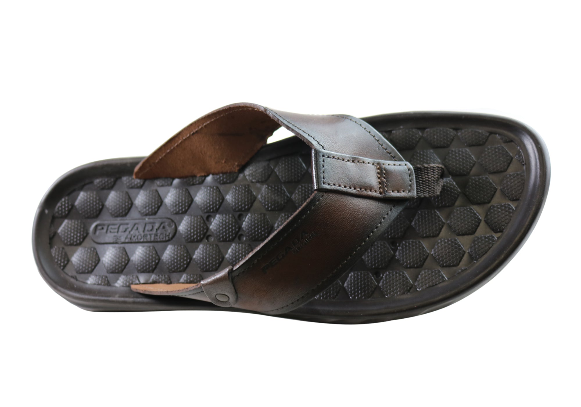 Pegada York Men's Leather Comfortable Thongs Sandals - Handmade in Brazil - Perfect for Beach, Pool & Summer Casual Wear