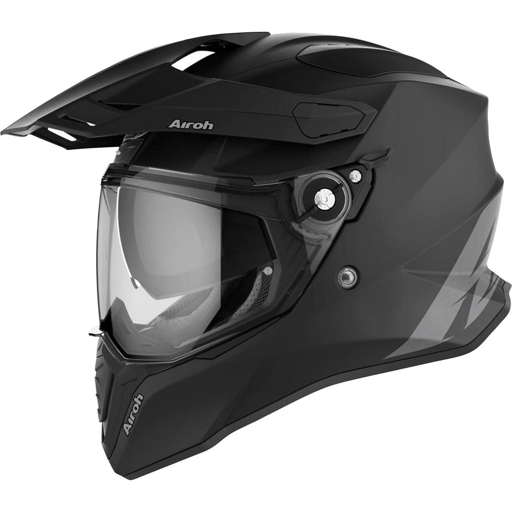 Airoh Commander Adventure Matt Black Motorcycle Helmet - DOT & ECE Certified for Off-Road & Street Riding - Lightweight & Ventilated for Comfort - Perfect for Adventure Touring & Urban Commuting
