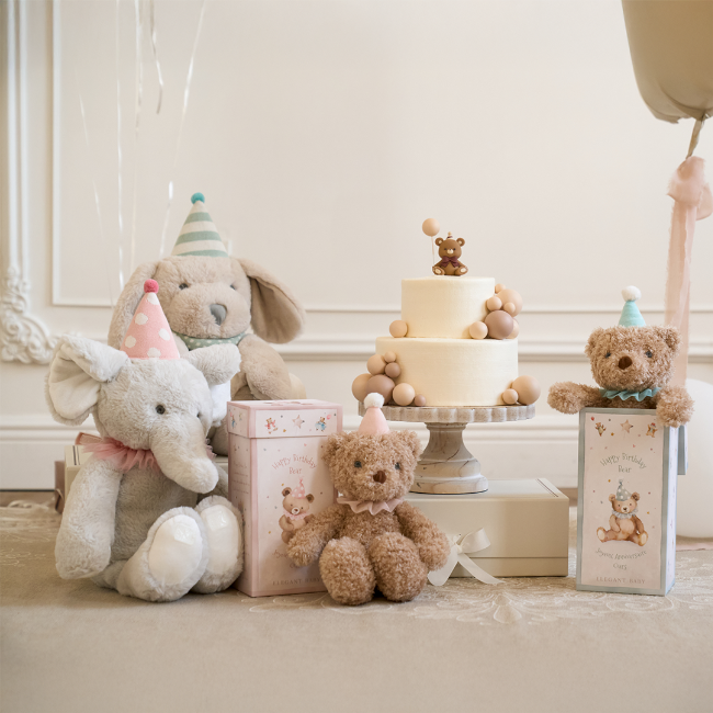 Adorable Aqua Birthday Bear Plush Toy with Gift Box - Perfect for Birthday Gifts, Baby Showers & Special Occasions