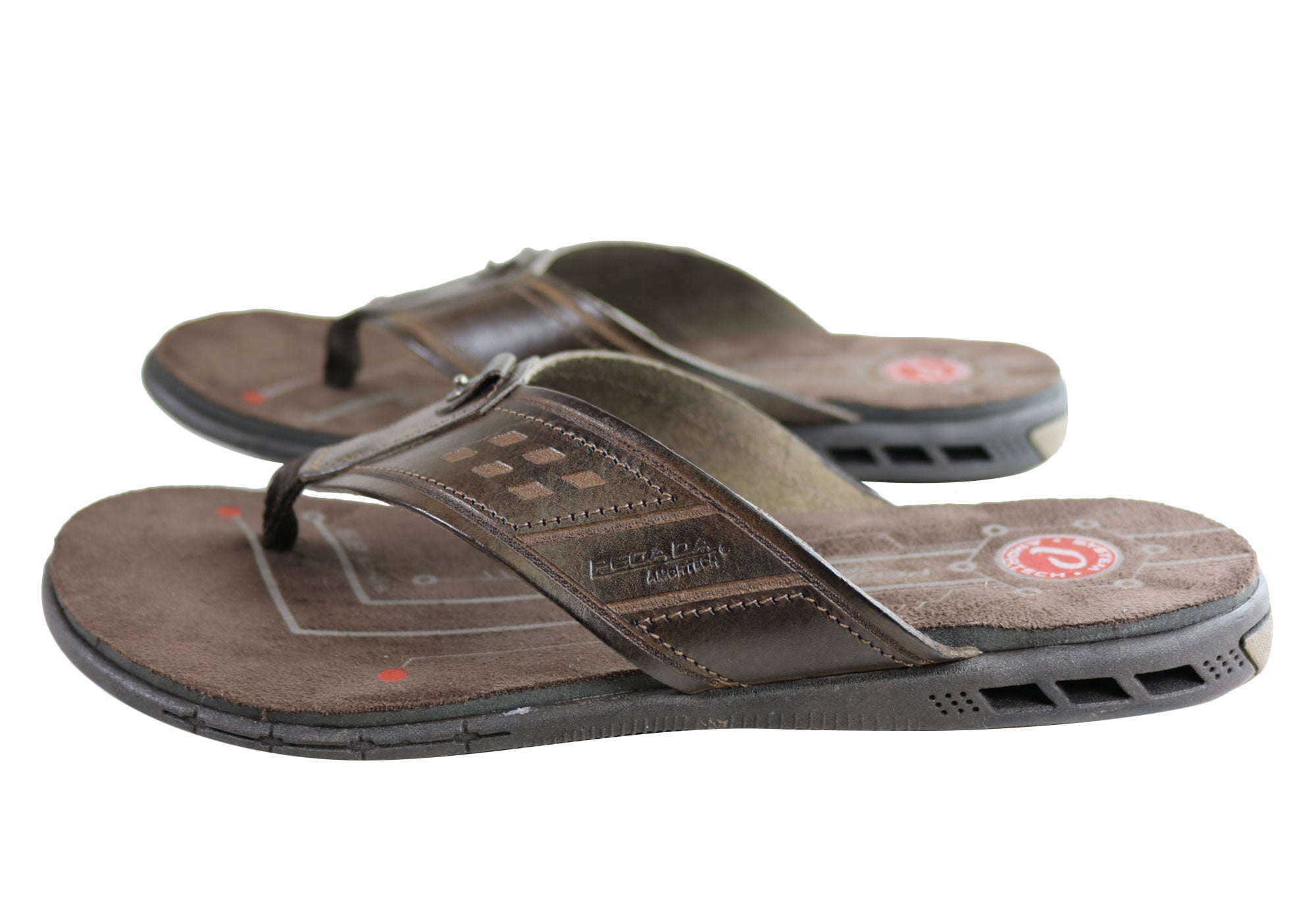 Premium Men's Leather Thong Sandals with Cushioned Sole - Handmade in Brazil - Perfect for Beach, Pool & Casual Summer Wear
