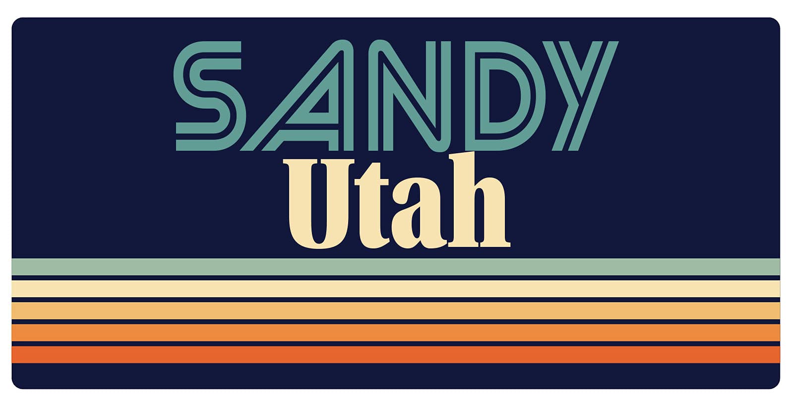 5 x 2.5-Inch Retro Fridge Magnet with Sandy Utah Design - Perfect for Refrigerators, Lockers & Office Decor