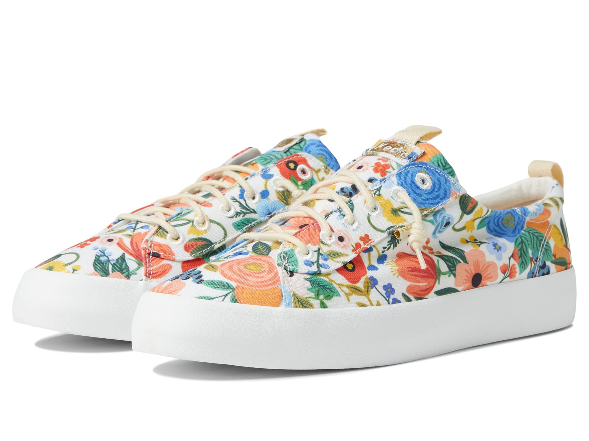 Keds x Rifle Paper Co. Kickback Citrus Floral Sneakers - Women's Casual Garden Party Shoes for Spring & Summer Outings