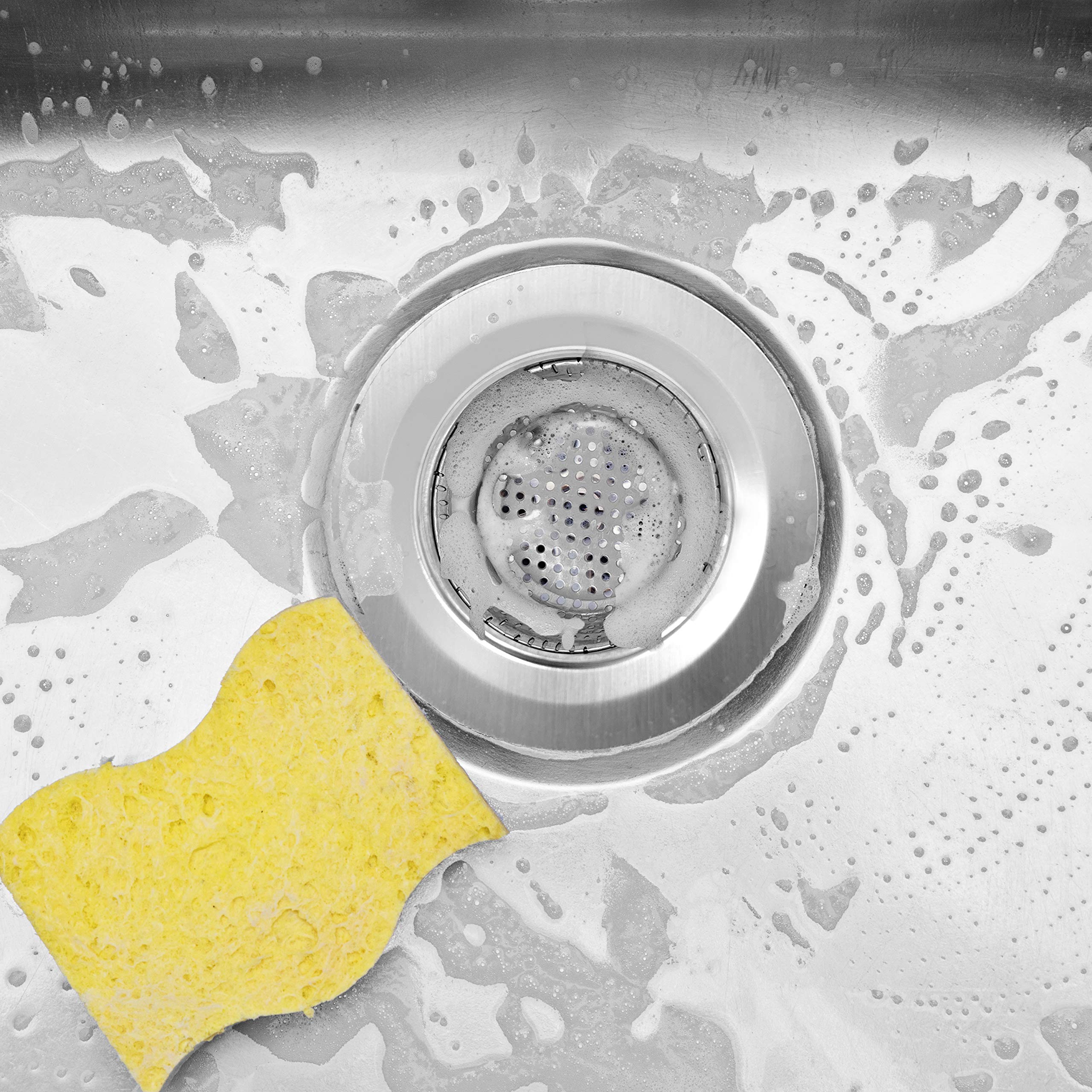 2 Pack Stainless Steel Sink Drain Strainer - 4.5 Inch Kitchen Sink Basket with Fine Mesh for Dishes & Garbage Disposal | Wide Rim Prevents Clogs | Perfect for Kitchen, Bathroom & RV Use