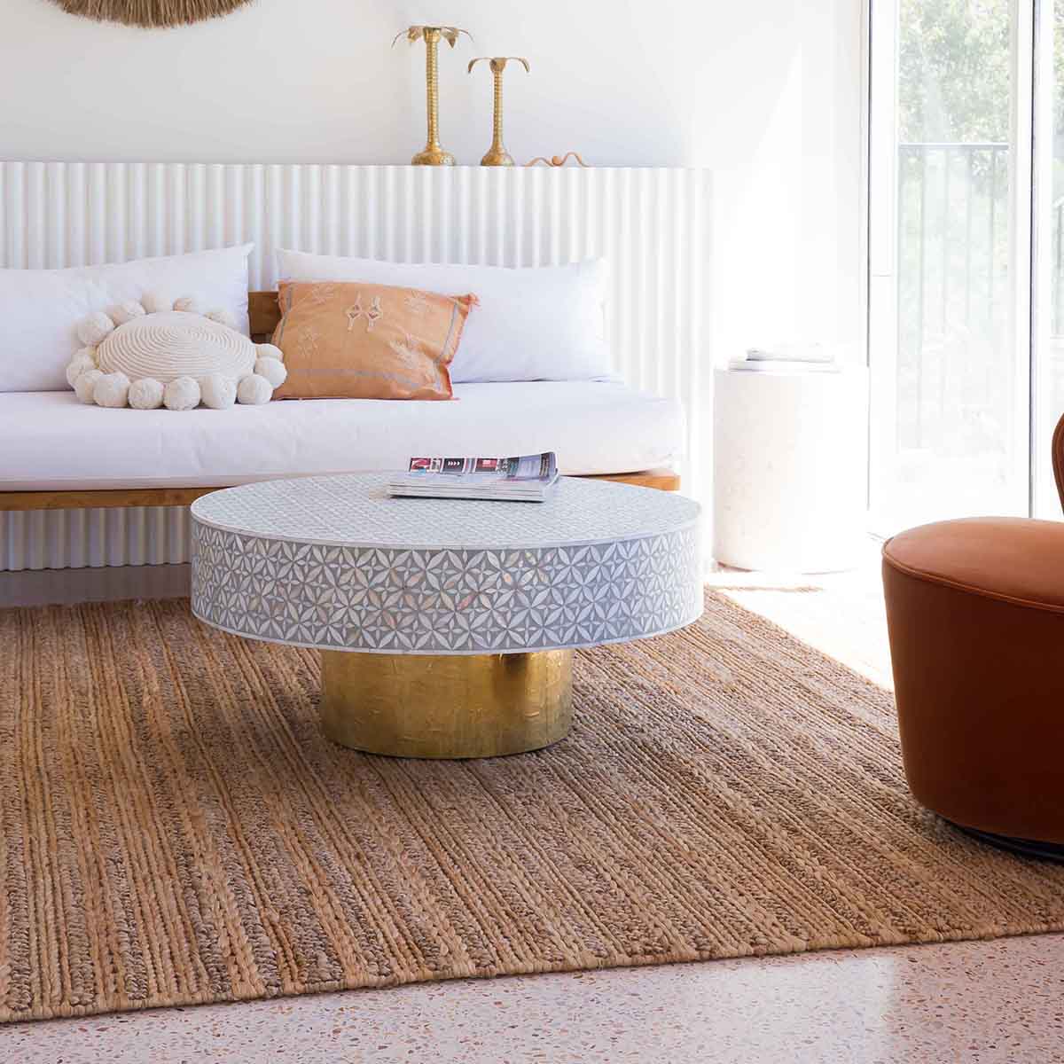 Eboni Chunky Braided Jute and Cotton Rug - Natural Fiber Floor Mat for Living Room, Bedroom & Boho Home Decor