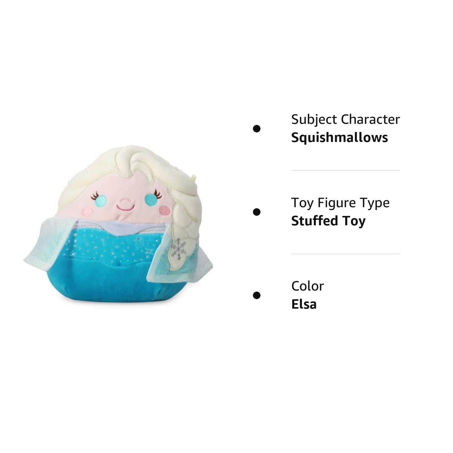 Official Squishmallows Disney Elsa Plush Toy - 7 Inch Ultra Soft Stuffed Animal for Kids (Perfect for Birthday Gifts, Room Decor & Cuddling)
