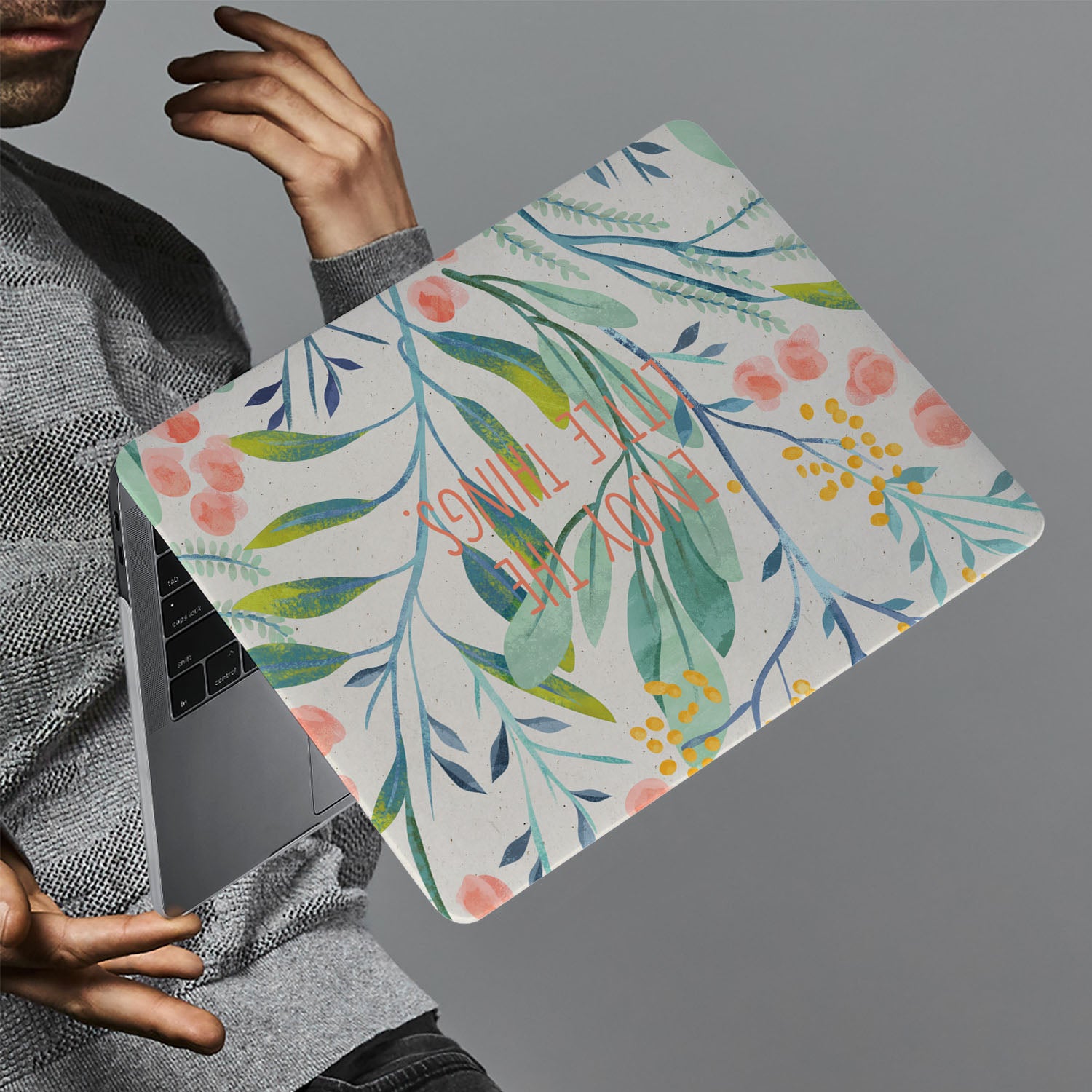 MacBook Case with Positive Quote 'Enjoy The Little Things' - Durable Protective Cover for MacBook Air/Pro - Perfect for Work, Travel & Everyday Use