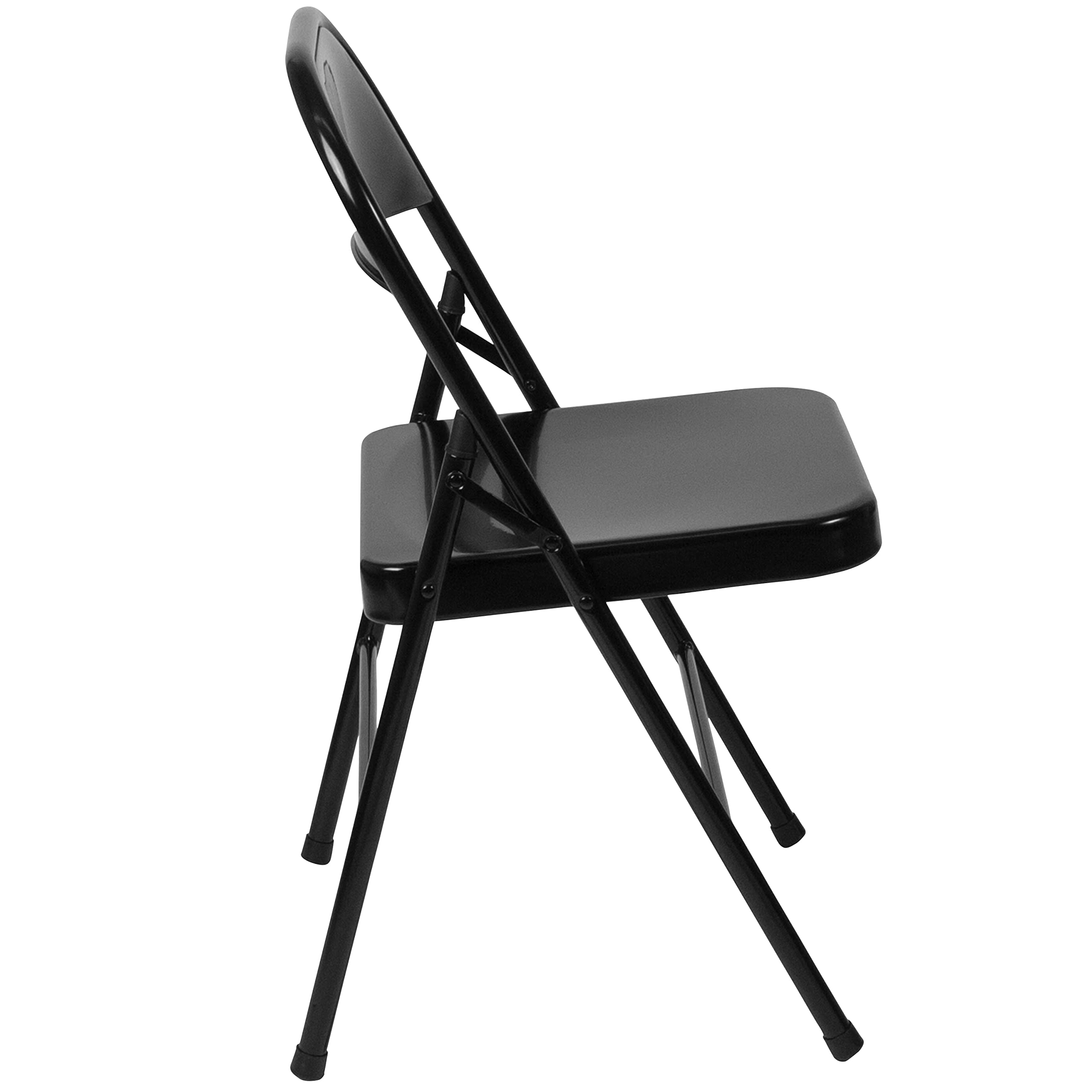 Flash Furniture HERCULES Series Heavy Duty Black Metal Folding Chair - Double Braced for Extra Strength - Perfect for Events, Parties, and Home Use