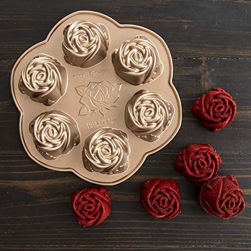 Nordic Ware Platinum Rosebud Bundt Cake Pan - Non-Stick Baking Pan for Cakes, Muffins & Desserts - Perfect for Holidays, Parties & Home Baking
