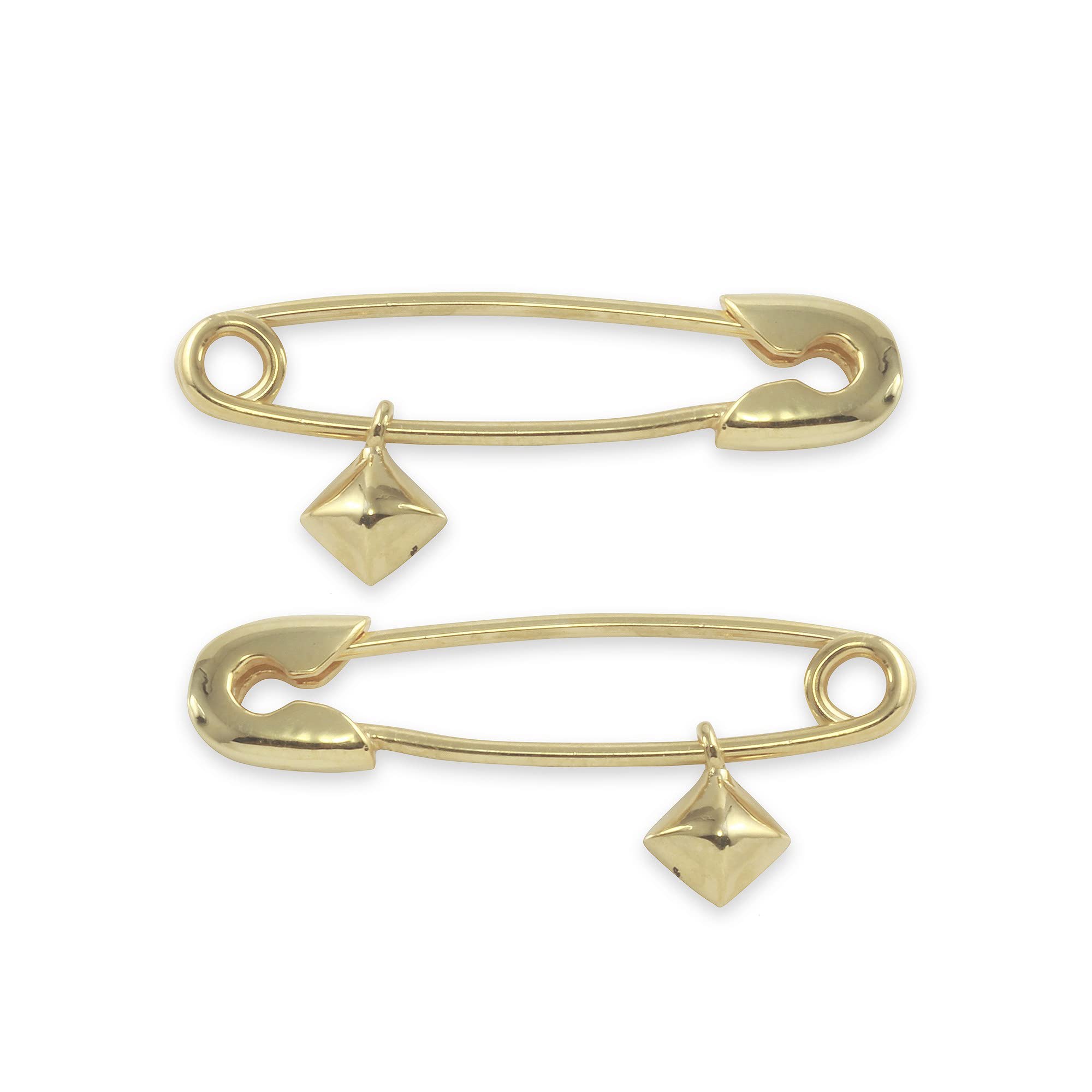 Monte Christo Safety Pin Charm Earring - Gold & Silver Single Earring for Women | Hoop, Safety Pin & Charm Jewelry Gift | Handmade in USA | Perfect for Casual Wear, Parties & Unique Fashion Statements