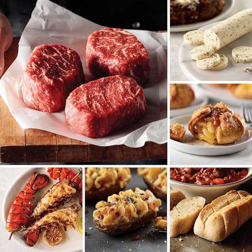 Premium Omaha Steaks Holiday Surf & Turf Meal - Butcher's Cut Ribeye Filets, Jumbo Lobster Tails, Gourmet Stuffed Potatoes, Garlic Butter Baguettes & Caramel Apple Tartlets - Perfect for Christmas Dinner, Thanksgiving Feast & Special Occasion Gifts