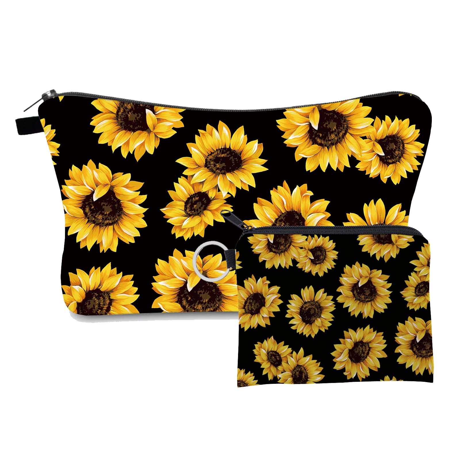 Sunflower Makeup Bag for Women - Small Travel Cosmetic Pouch with Zipper, Cute Makeup Organizer for Toiletries & Beauty Accessories - Perfect Gift for Girls, Teens & Best Friends (Great for Travel, Gym & Daily Use)