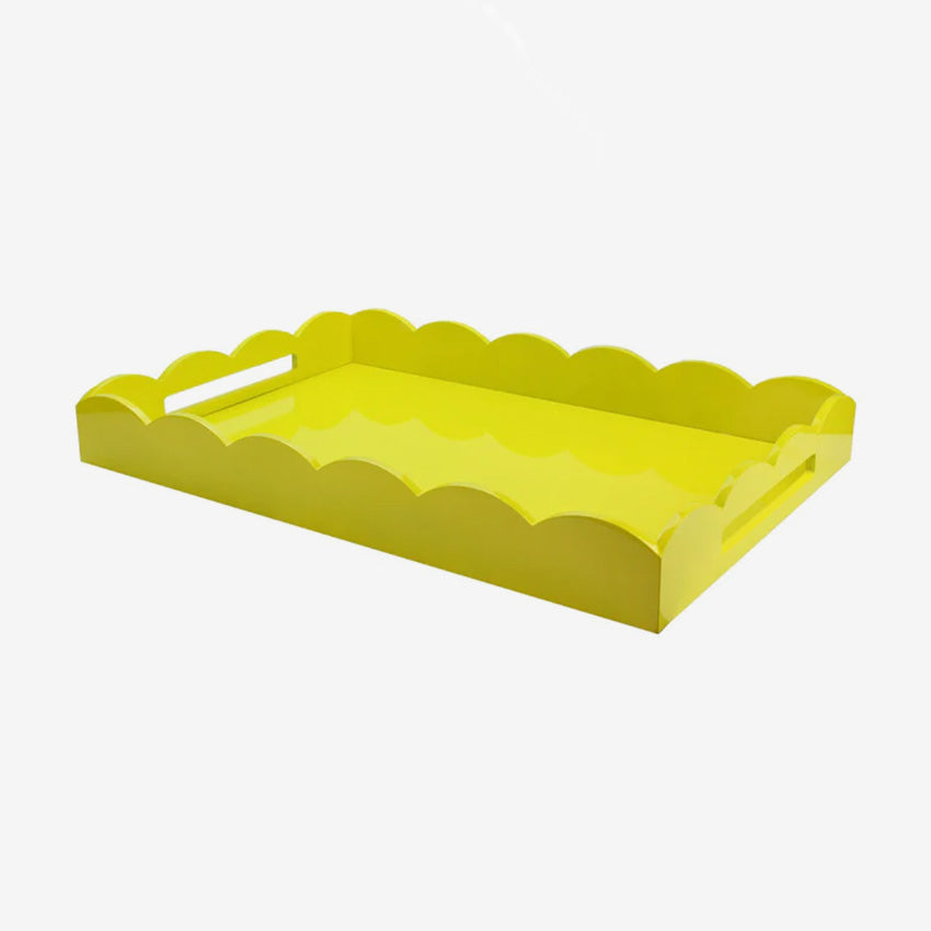 Addison Ross Scalloped Rectangle Tray - Decorative Serving Tray for Dining, Bathroom, or Coffee Table - Elegant Home Decor for Parties & Entertaining