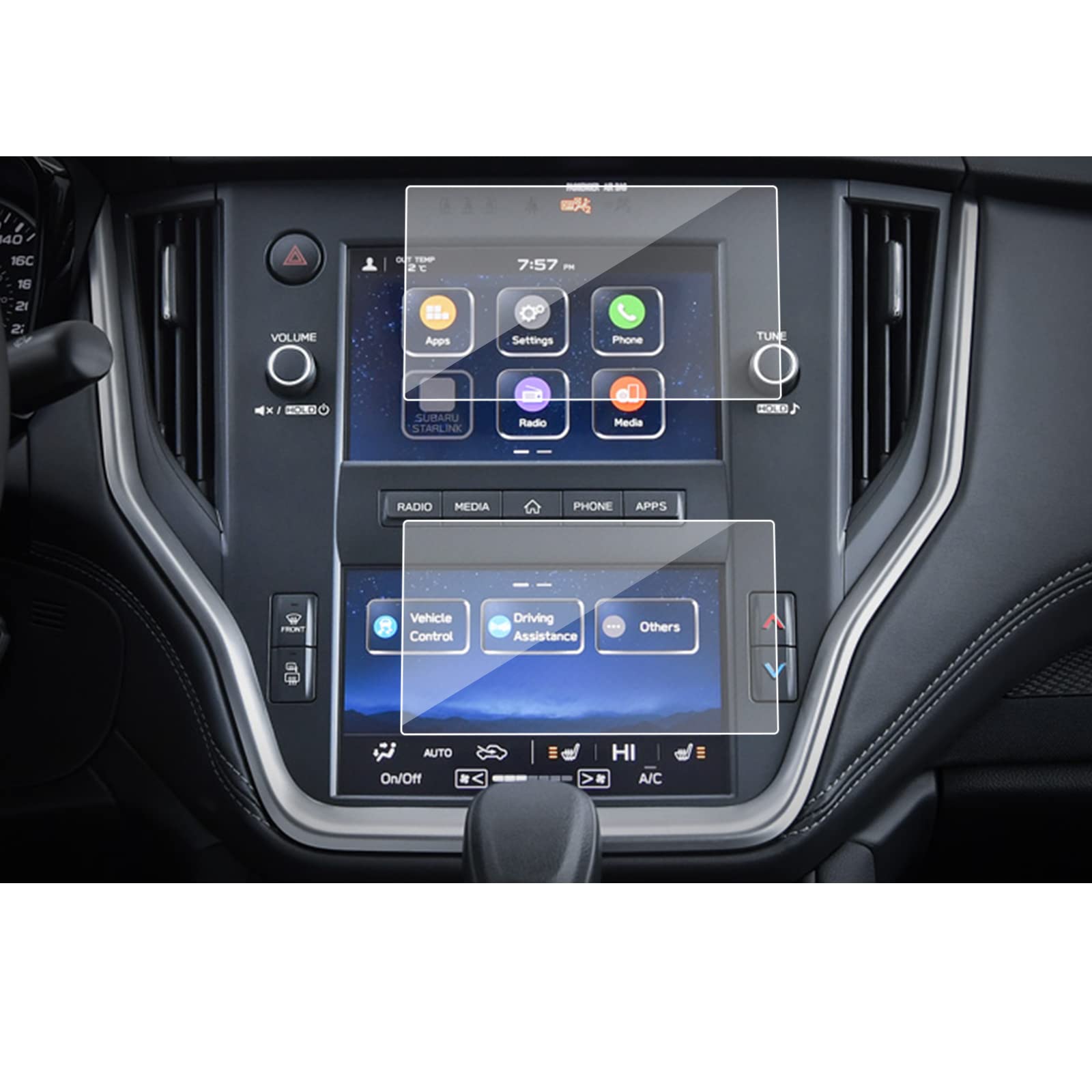 2020-2025 Subaru WRX Outback Legacy Forester Touch Screen Protector - 7 Inch Tempered Glass [2 Pack] - Anti-Scratch & HD Clarity for Car Navigation Display Protection