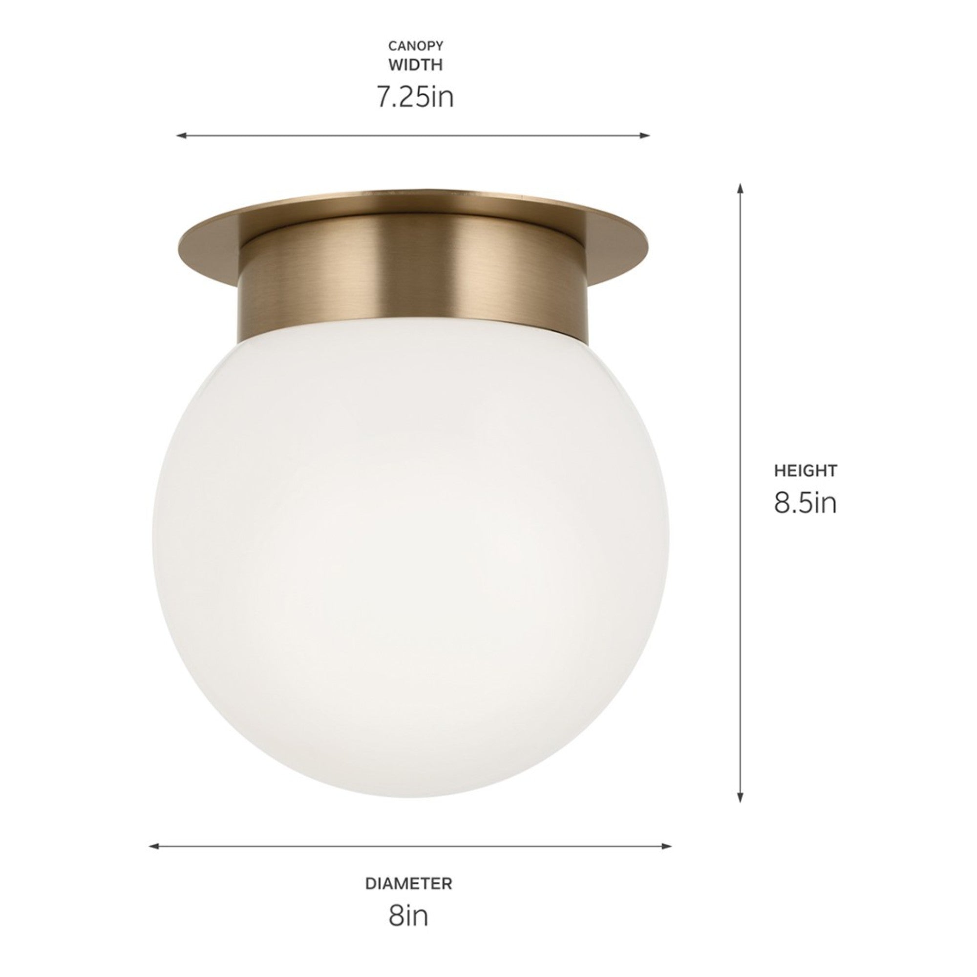 Albers 9 1 Light Globe Flush Mount Ceiling Light Fixture with Opal Glass Shade, Champagne Bronze Finish - Perfect for Bedroom, Hallway, and Entryway Lighting
