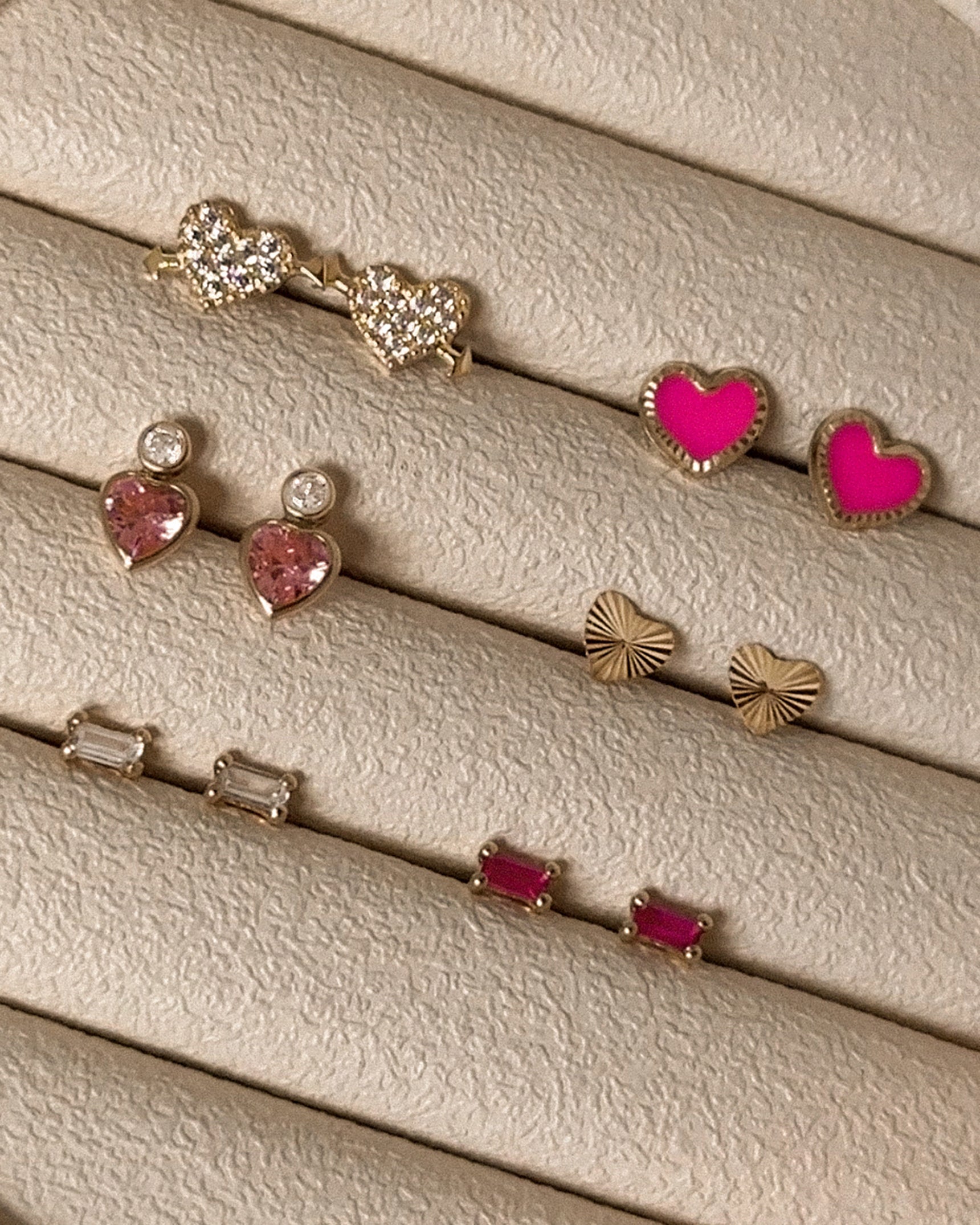Tiny Pink Sapphire Baguette Stud Earrings - Dainty Rose Gold Jewelry for Women | Perfect for Everyday Wear, Date Nights & Special Occasions