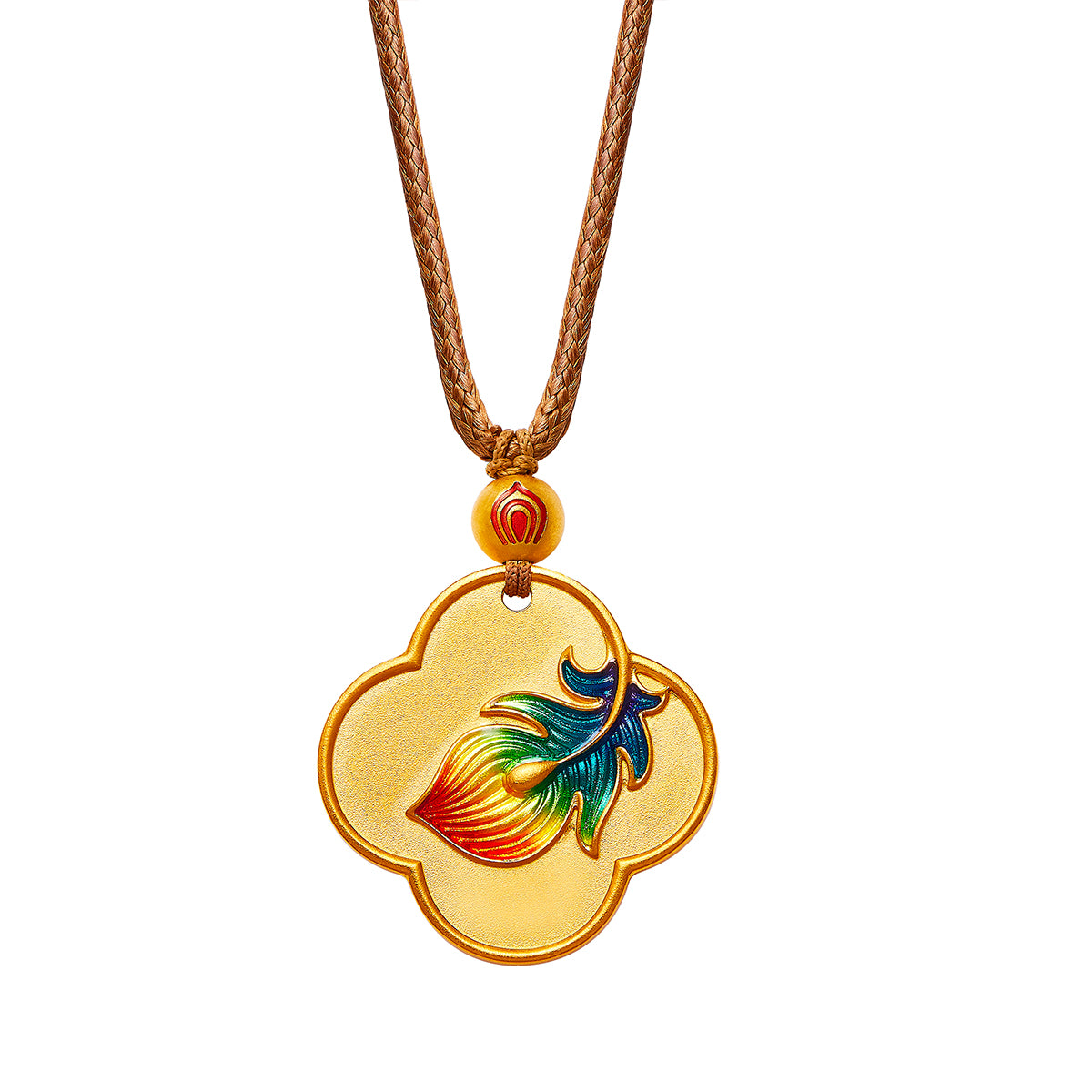 24K Gold Necklace with Phoenix Feather Pendant - Elegant Jewelry Gift for Women, Perfect for Weddings, Anniversaries and Special Occasions