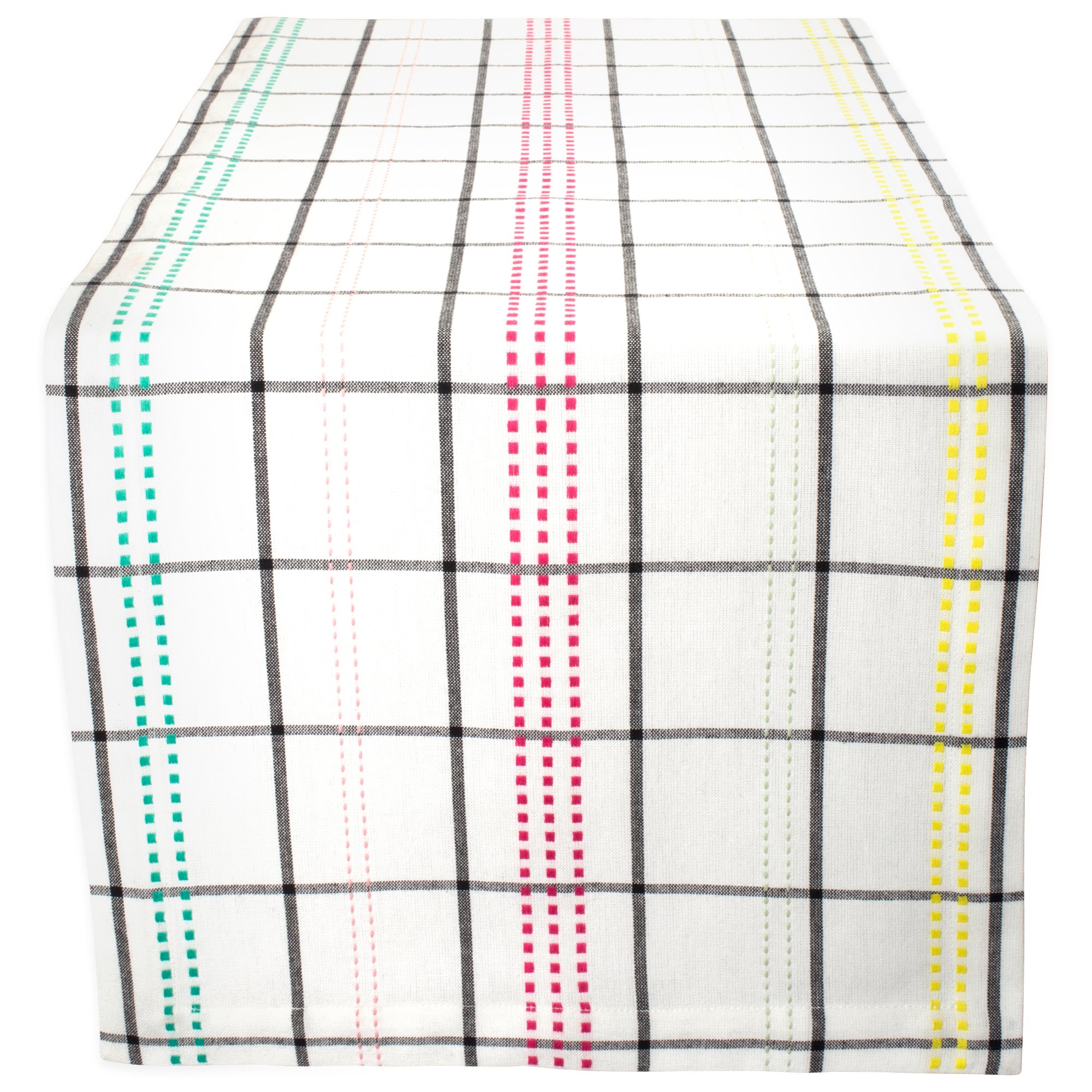 DII Springtime Tabletop Collection - Colorful Plaid Table Runner, 14x72 Inches - Perfect for Easter, Spring Decor & Farmhouse Dining Table Setting