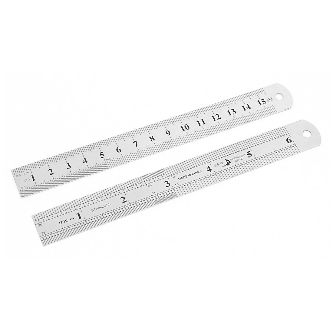 uxcell 15cm 6 Inch Dual-Sided Metric/Imperial Straight Ruler - 2 Pack for School, Office & DIY Craft Projects
