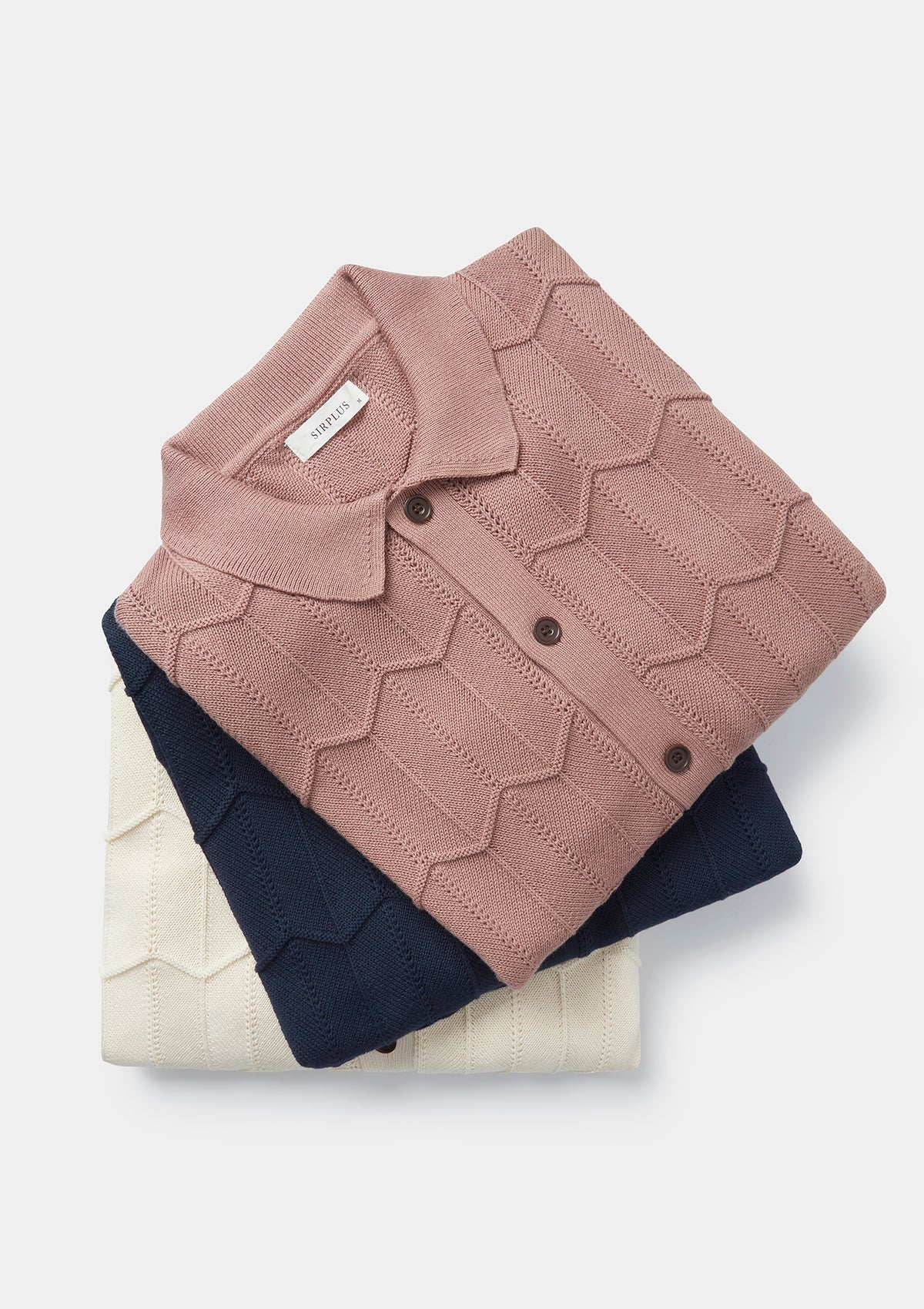 Navy Chevron Knit Polo Shirt for Men - Stylish Casual & Business Wear - Perfect for Office, Golf, and Weekend Outings