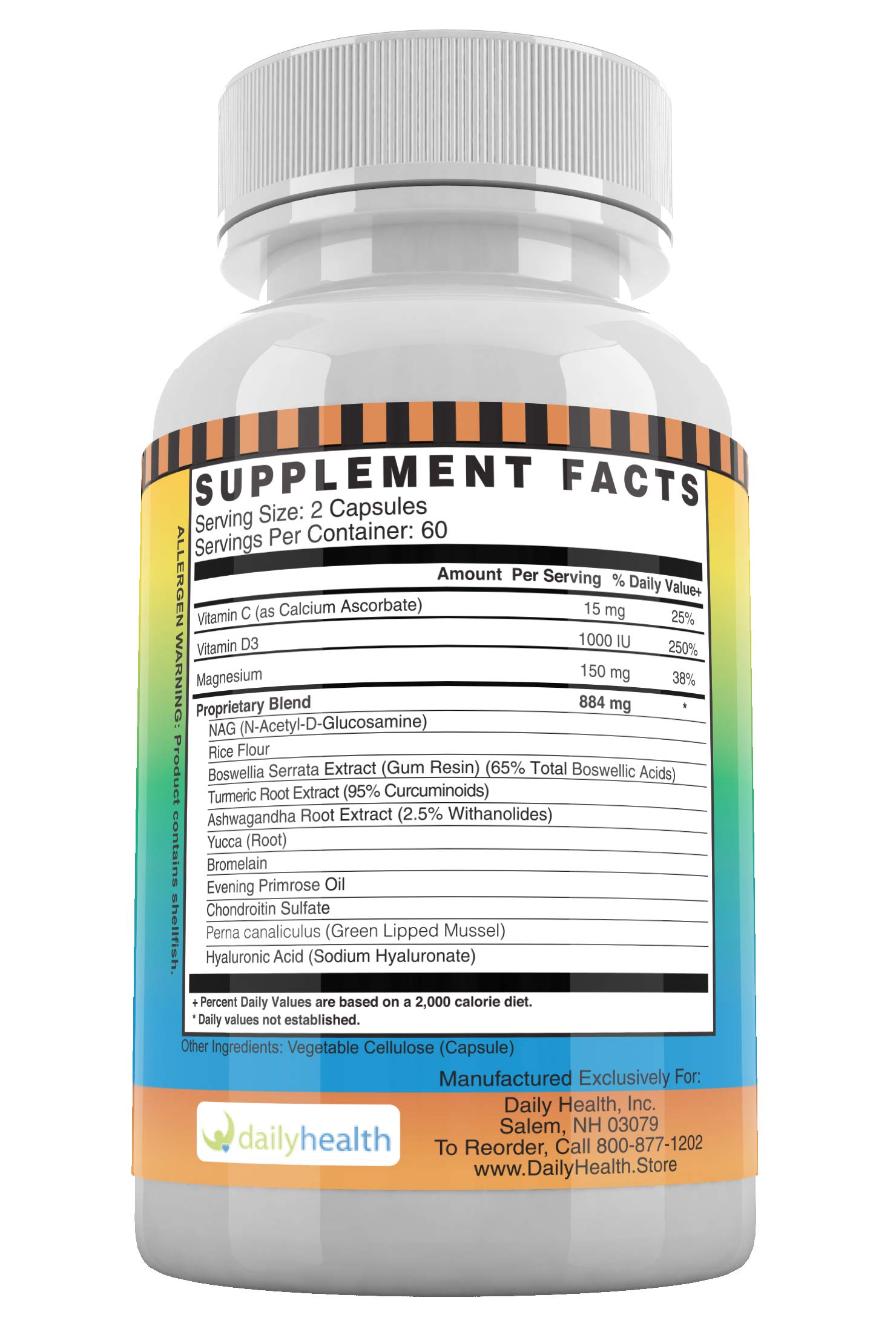 Flexprotex D Joint Muscle Bone Support Supplement with Turmeric, Glucosamine, Chondroitin, Ashwagandha, Bromelain & Yucca - 12 Bottles (1,440 Capsules) - Supports Mobility, Reduces Inflammation & Promotes Joint Health for Active Lifestyles & Aging Adults