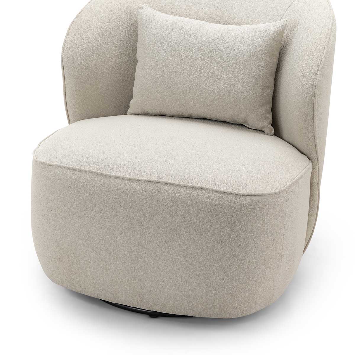 Atlas Boucle Swivel Lounge Chair - Modern Velvet Accent Chair for Living Room, Bedroom & Office - Comfortable Upholstered Armchair with 360° Rotation - Perfect for Reading, Relaxing & Home Decor