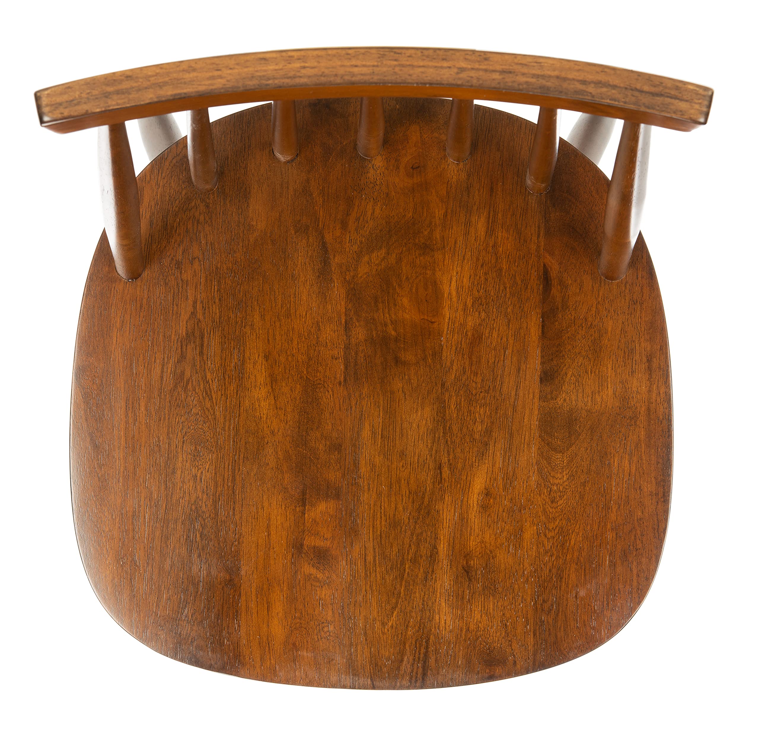 SAFAVIEH Priam Farmhouse Walnut Brown Spindle Back Accent Chair - Rustic Dining & Living Room Furniture for Kitchen, Breakfast Nook, and Home Decor