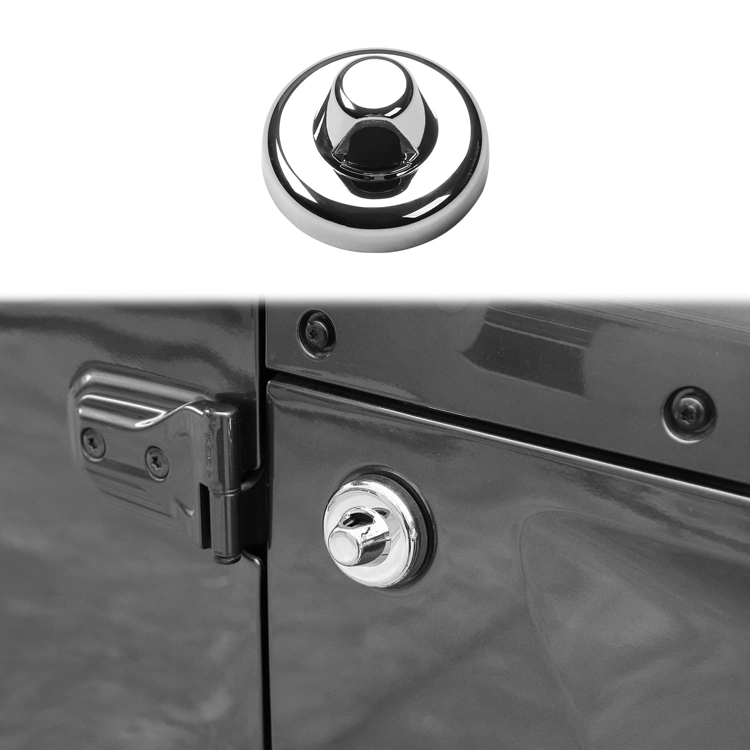 Jeep Wrangler & Gladiator Radio Antenna Base Cover - Chrome Exterior Accessory Compatible with 2007-2023 JK/JKU/JL/JLU & 2020-2023 JT Models | Weatherproof Protection & Stylish Upgrade for Off-Road Adventures
